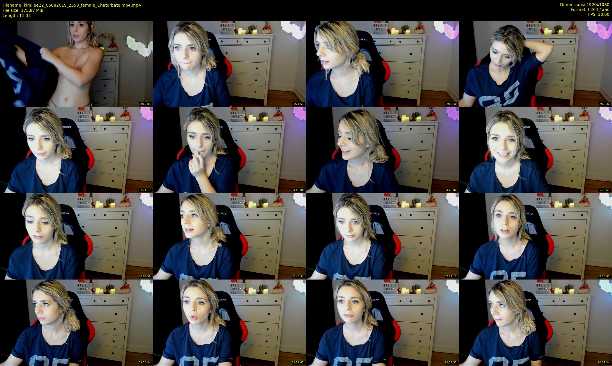 kimilee22 — 12 minute Chaturbate female cam show recording, 1080p, Aug 6, 2019