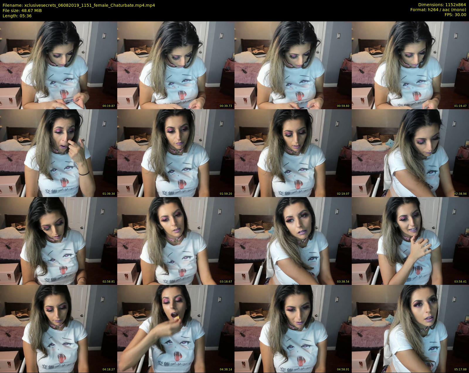 xclusivesecrets — 6 minute Chaturbate female cam show recording, 720p, Aug 6, 2019
