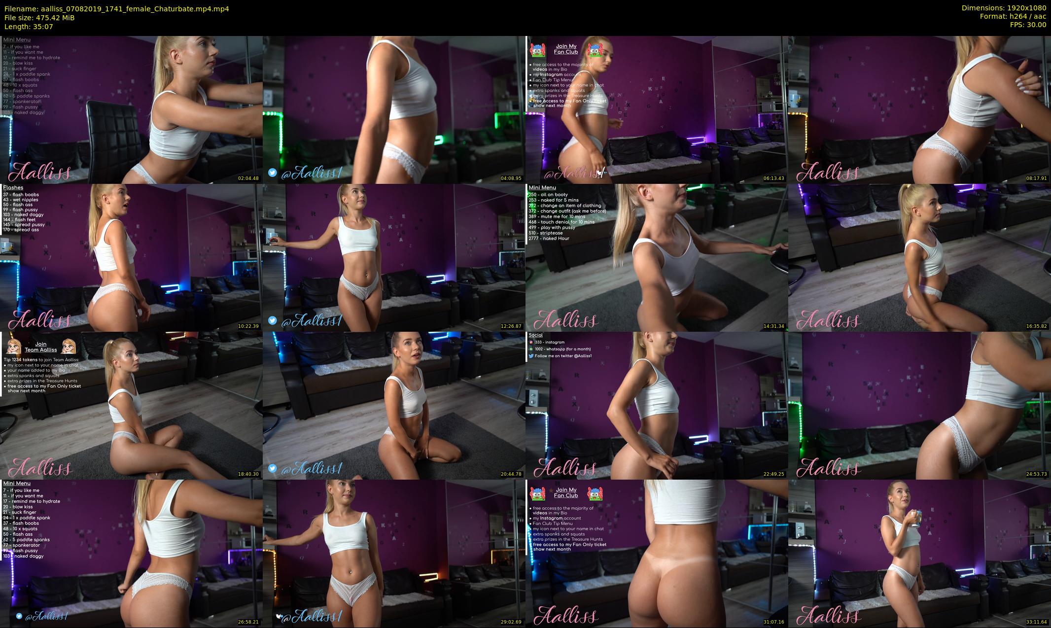 aalliss — 36 minute Chaturbate female cam show recording, 1080p, Aug 7, 2019