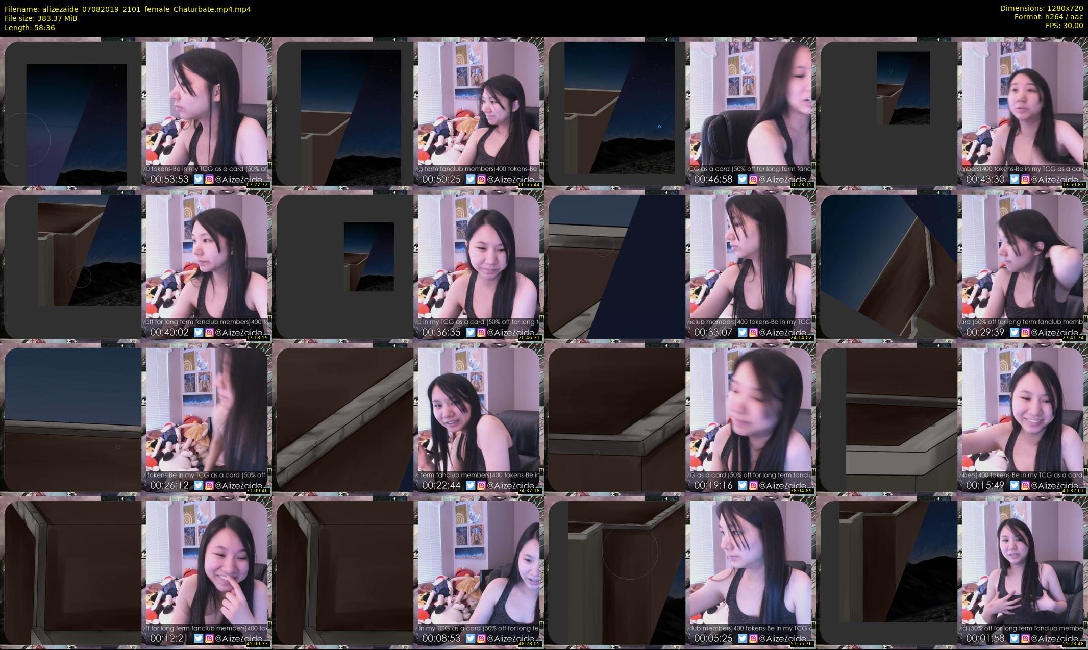 alizezaide — 59 minute Chaturbate female cam show recording, 720p, Aug 7, 2019