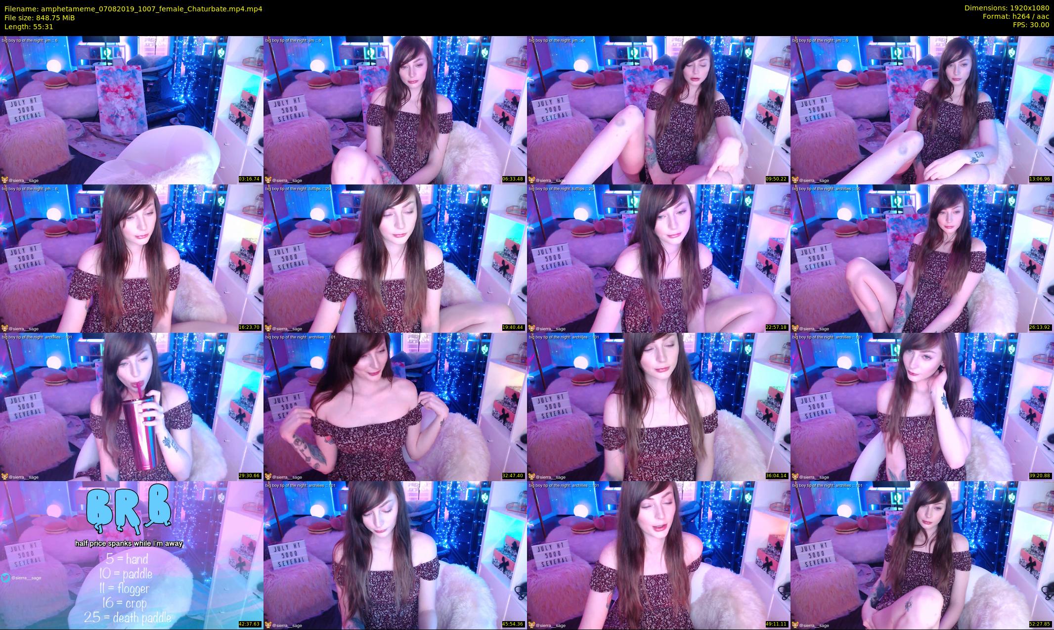 amphetameme — 56 minute Chaturbate female cam show recording, 1080p, Aug 7, 2019