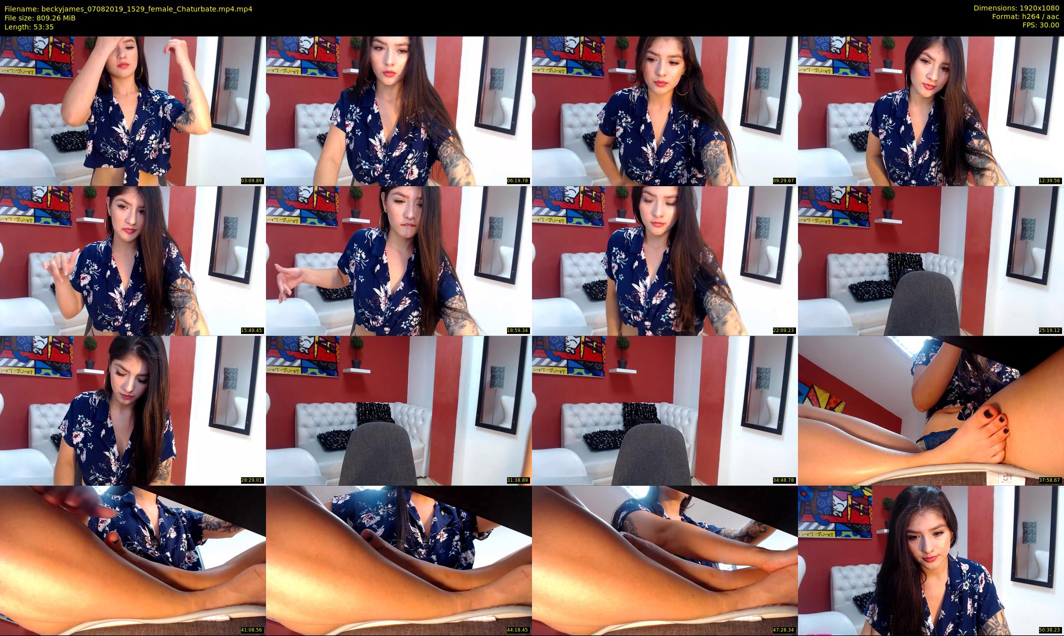 beckyjames — 54 minute Chaturbate female cam show recording, 1080p, Aug 7, 2019