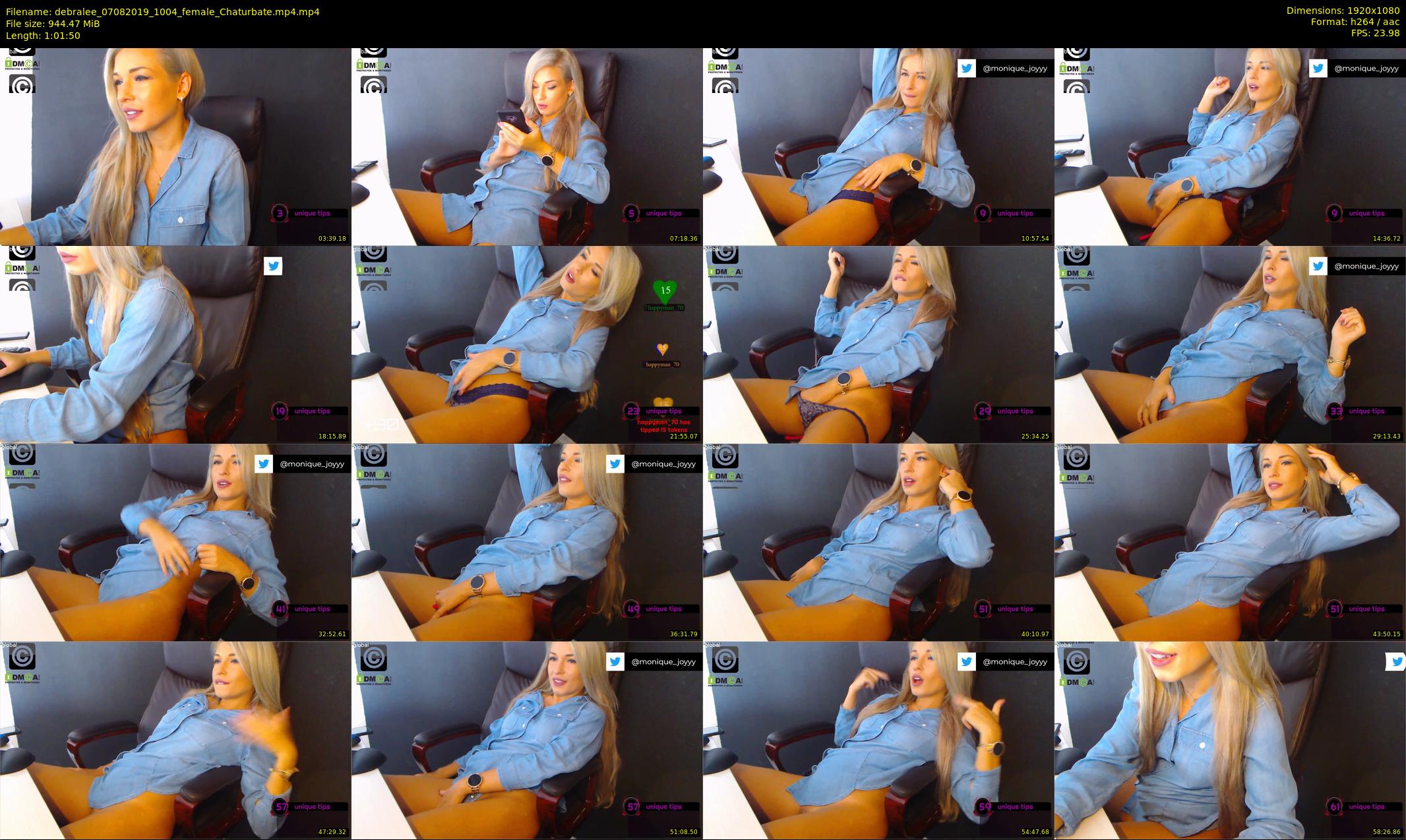 debralee — 62 minute Chaturbate female cam show recording, 1080p, Aug 7, 2019