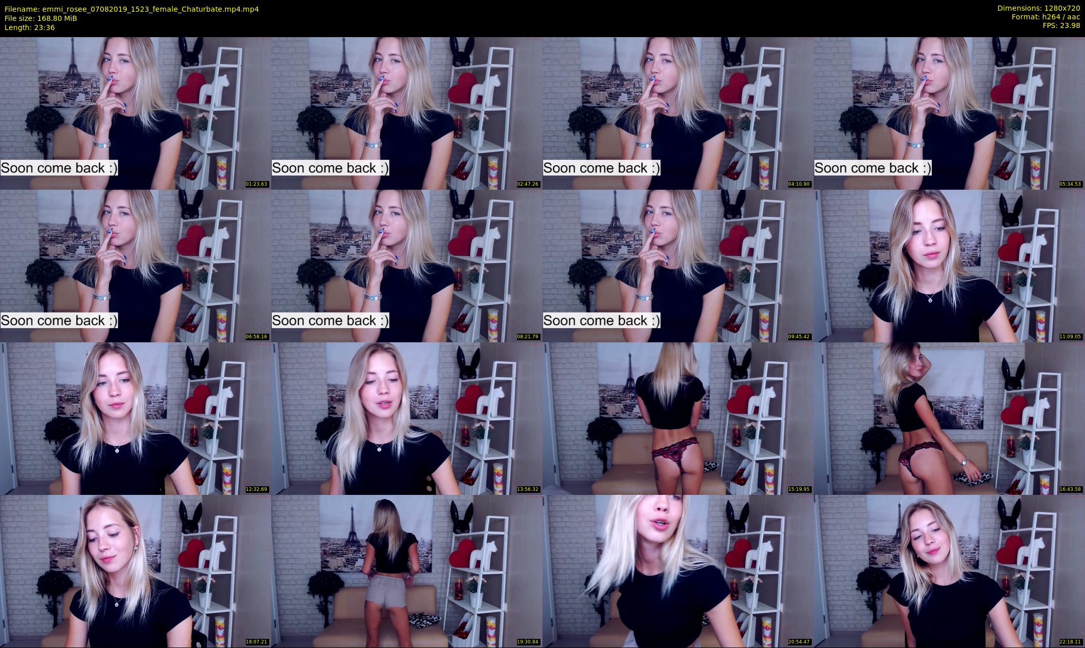 emmi_rosee — 24 minute Chaturbate female cam show recording, 720p, Aug 7, 2019