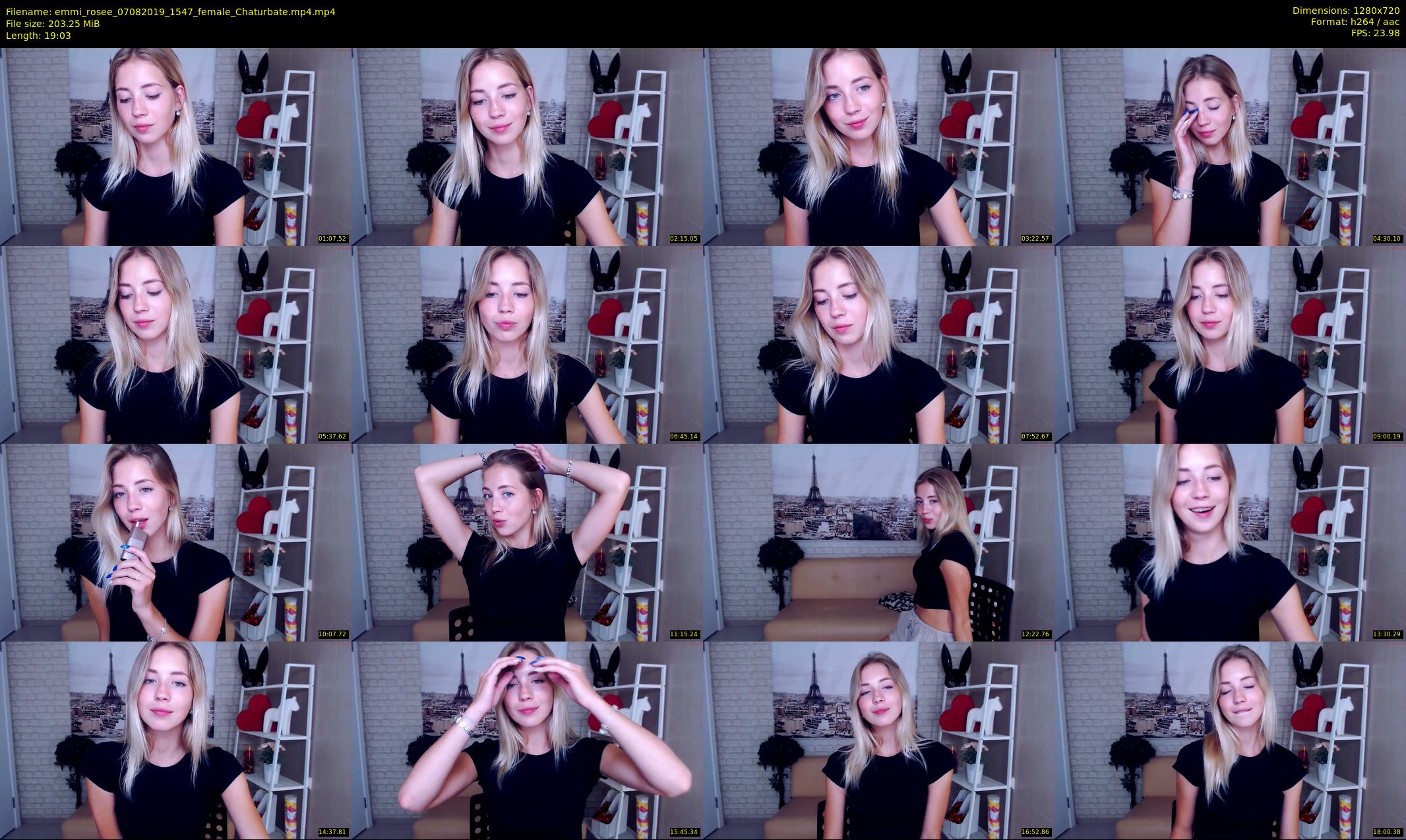 emmi_rosee — 20 minute Chaturbate female cam show recording, 720p, Aug 7, 2019