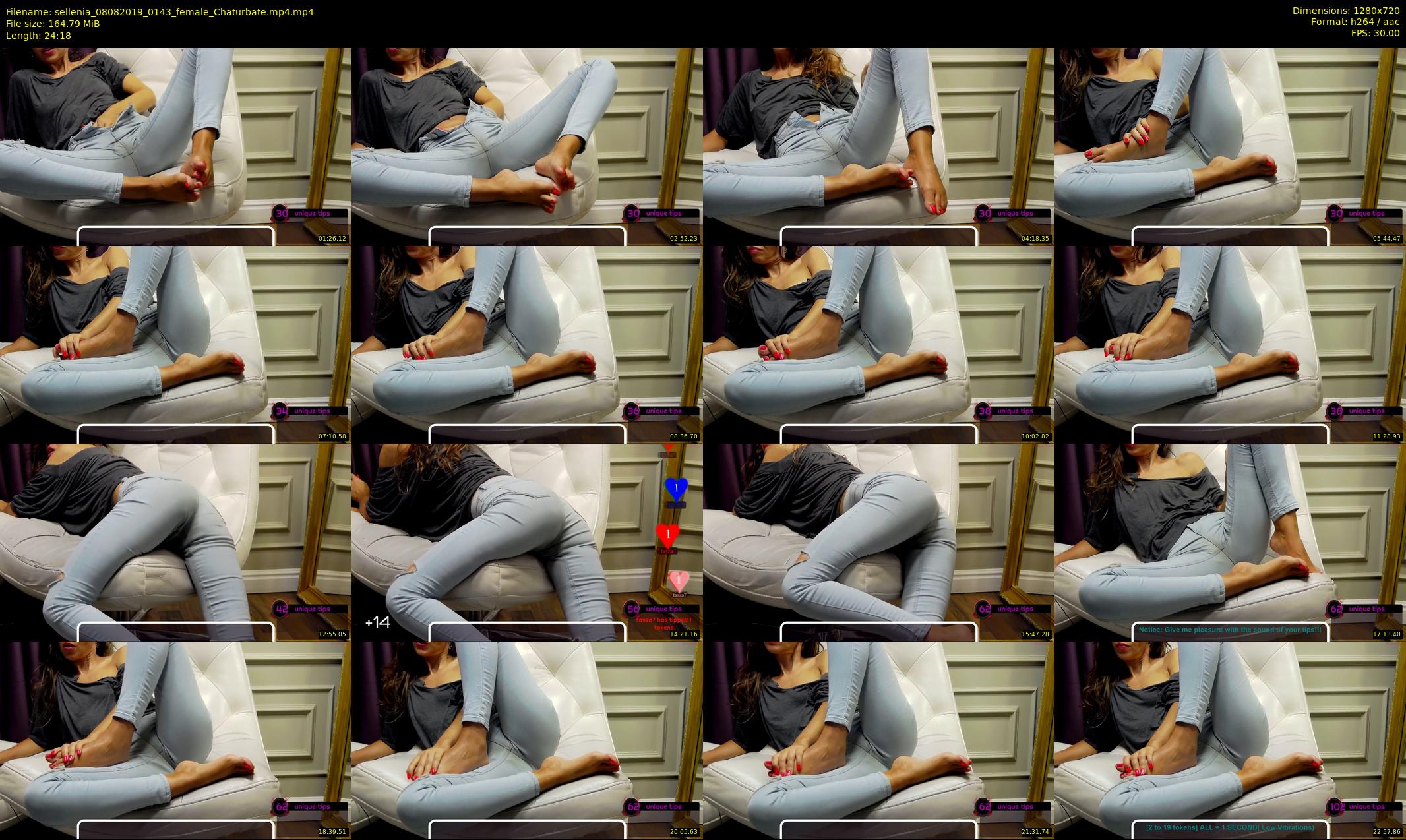 sellenia — 25 minute Chaturbate female cam show recording, 720p, Aug 8, 2019