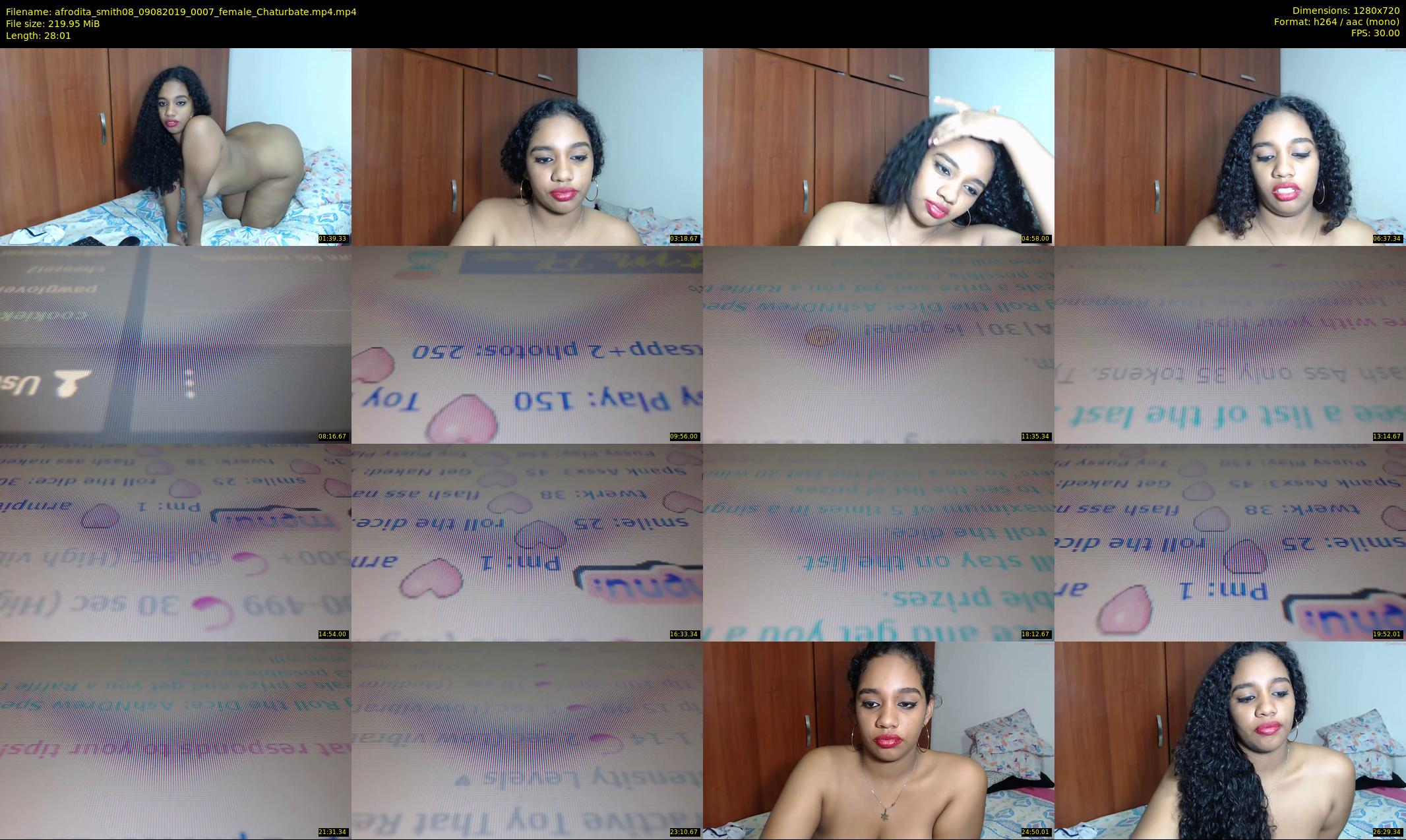 afrodita_smith08 — 29 minute Chaturbate female cam show recording, 720p, Aug 9, 2019