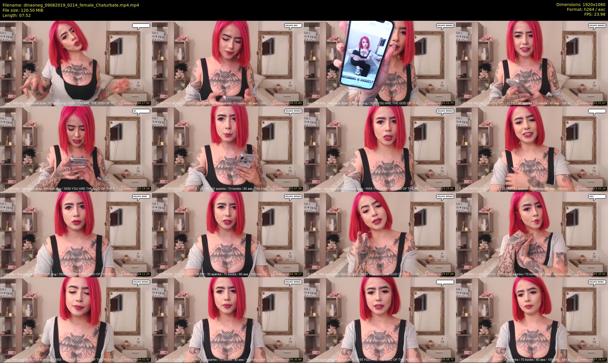 dinaoneg — 8 minute Chaturbate female cam show recording, 1080p, Aug 9, 2019