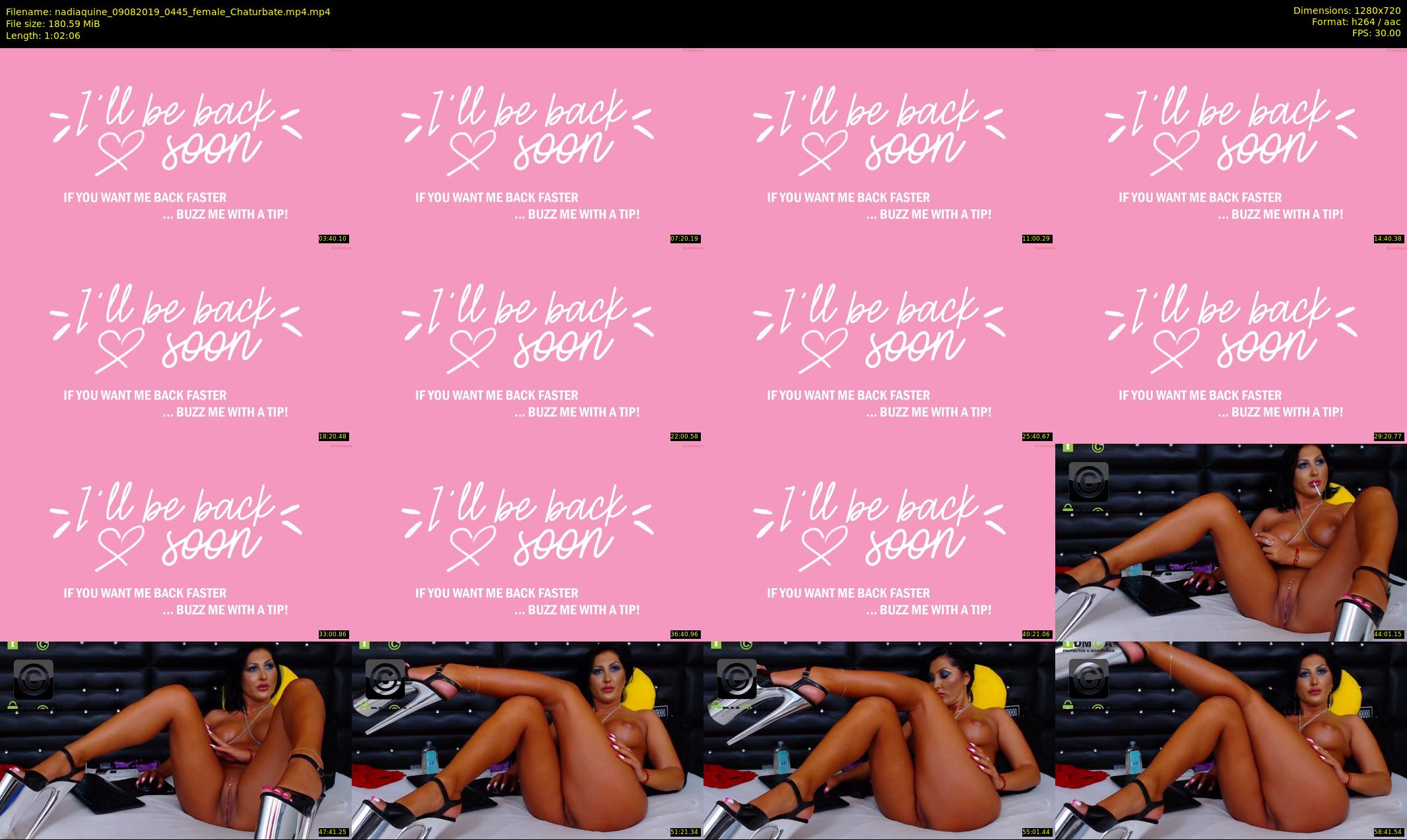 nadiaquine — 63 minute Chaturbate female cam show recording, 720p, Aug 9, 2019