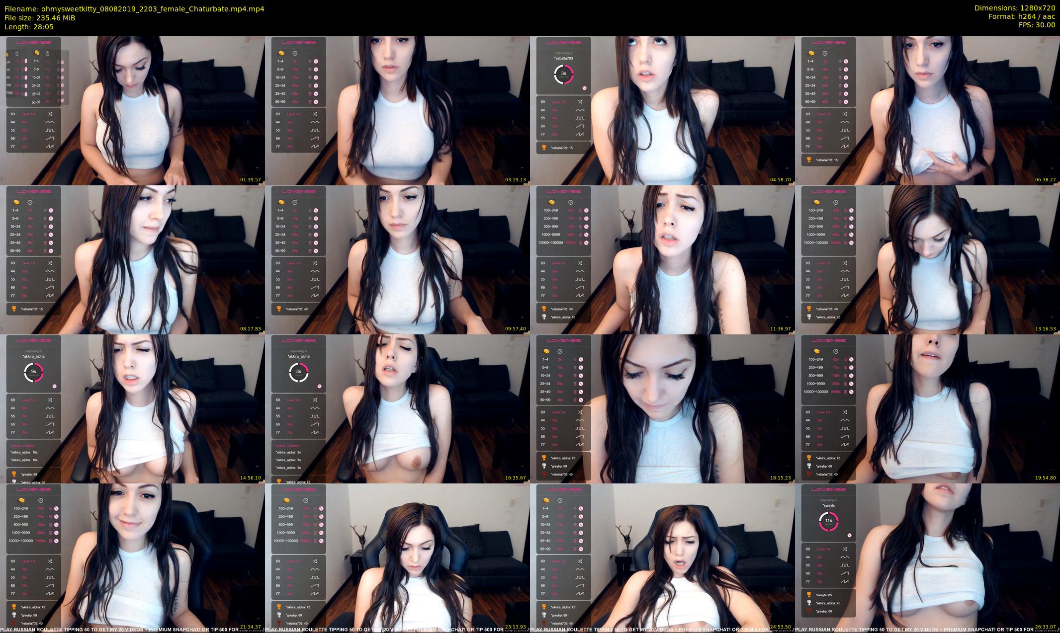 ohmysweetkitty — 29 minute Chaturbate female cam show recording, 720p, Aug 8, 2019