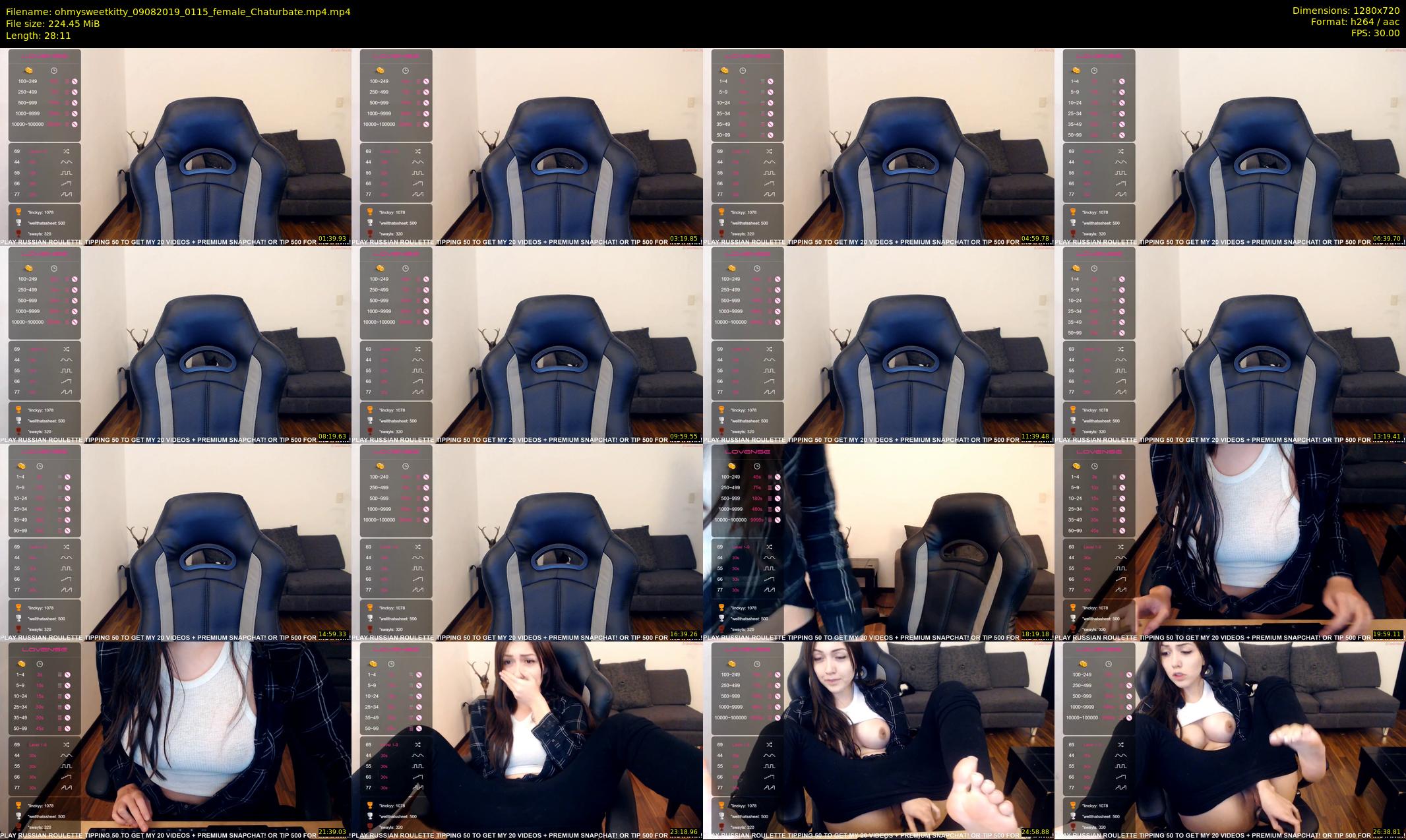 ohmysweetkitty — 29 minute Chaturbate female cam show recording, 720p, Aug 9, 2019