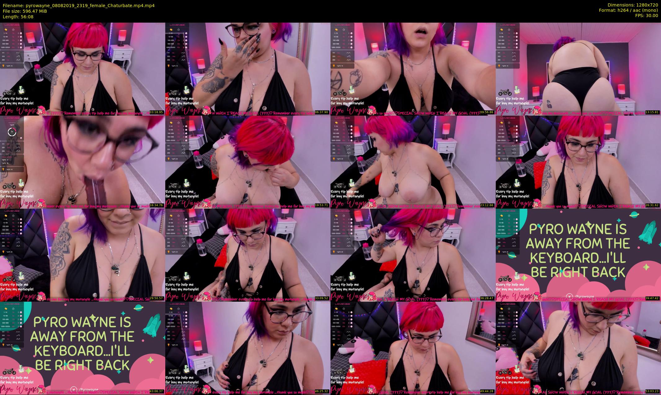 pyrowayne — 57 minute Chaturbate female cam show recording, 720p, Aug 8, 2019