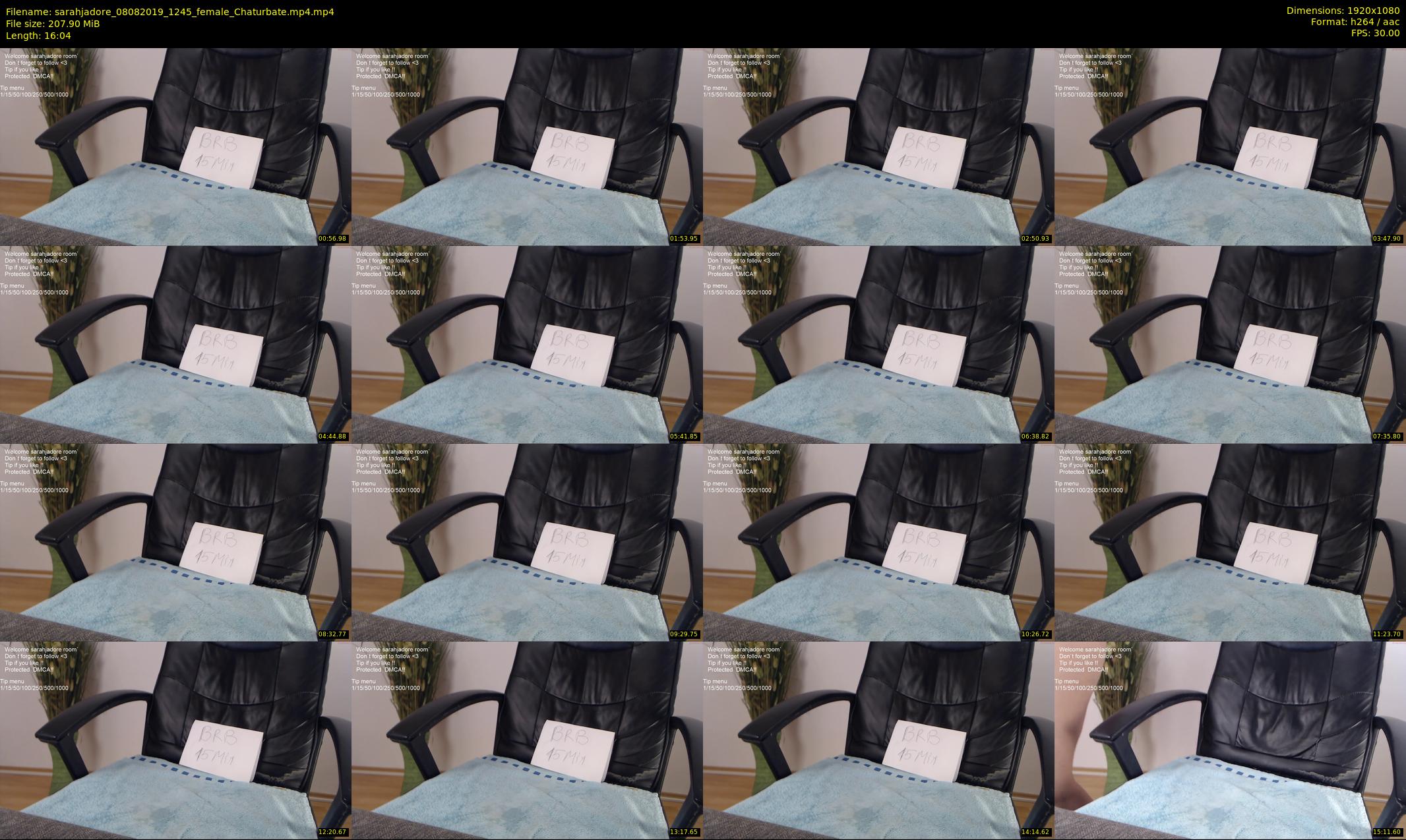 sarahjadore — 17 minute Chaturbate female cam show recording, 1080p, Aug 8, 2019
