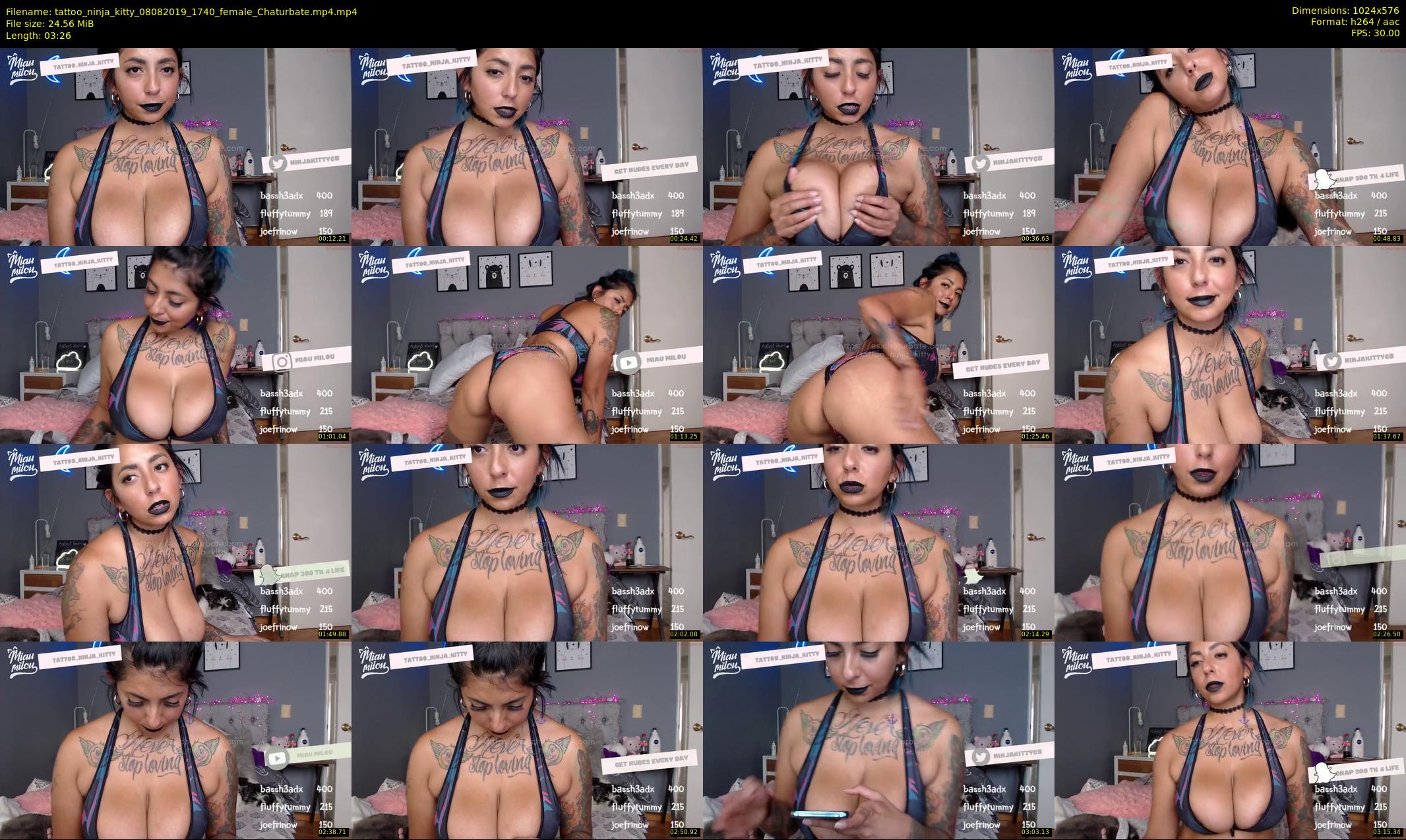 tattoo_ninja_kitty — 4 minute Chaturbate female cam show recording, 480p, Aug 8, 2019