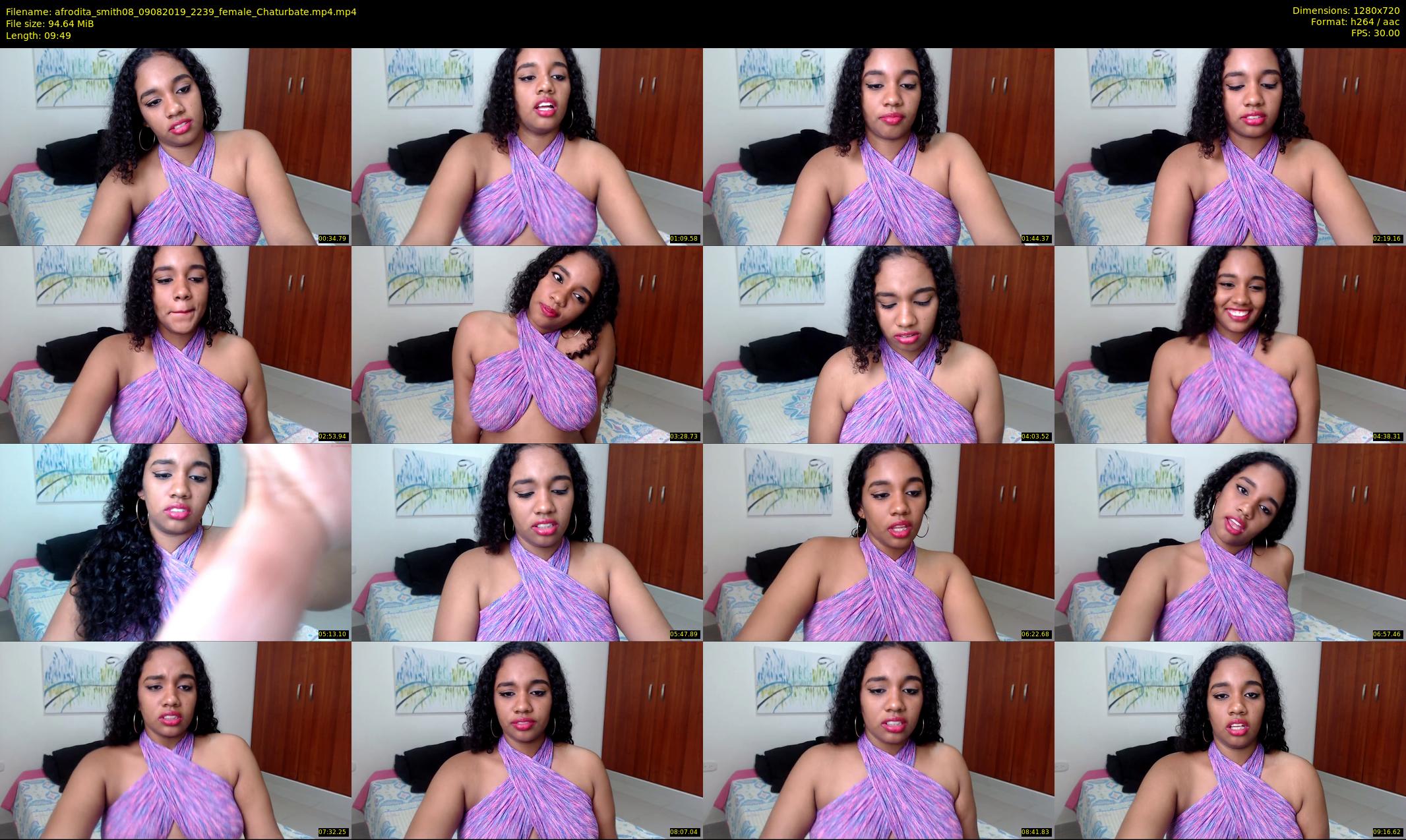 afrodita_smith08 — 10 minute Chaturbate female cam show recording, 720p, Aug 9, 2019