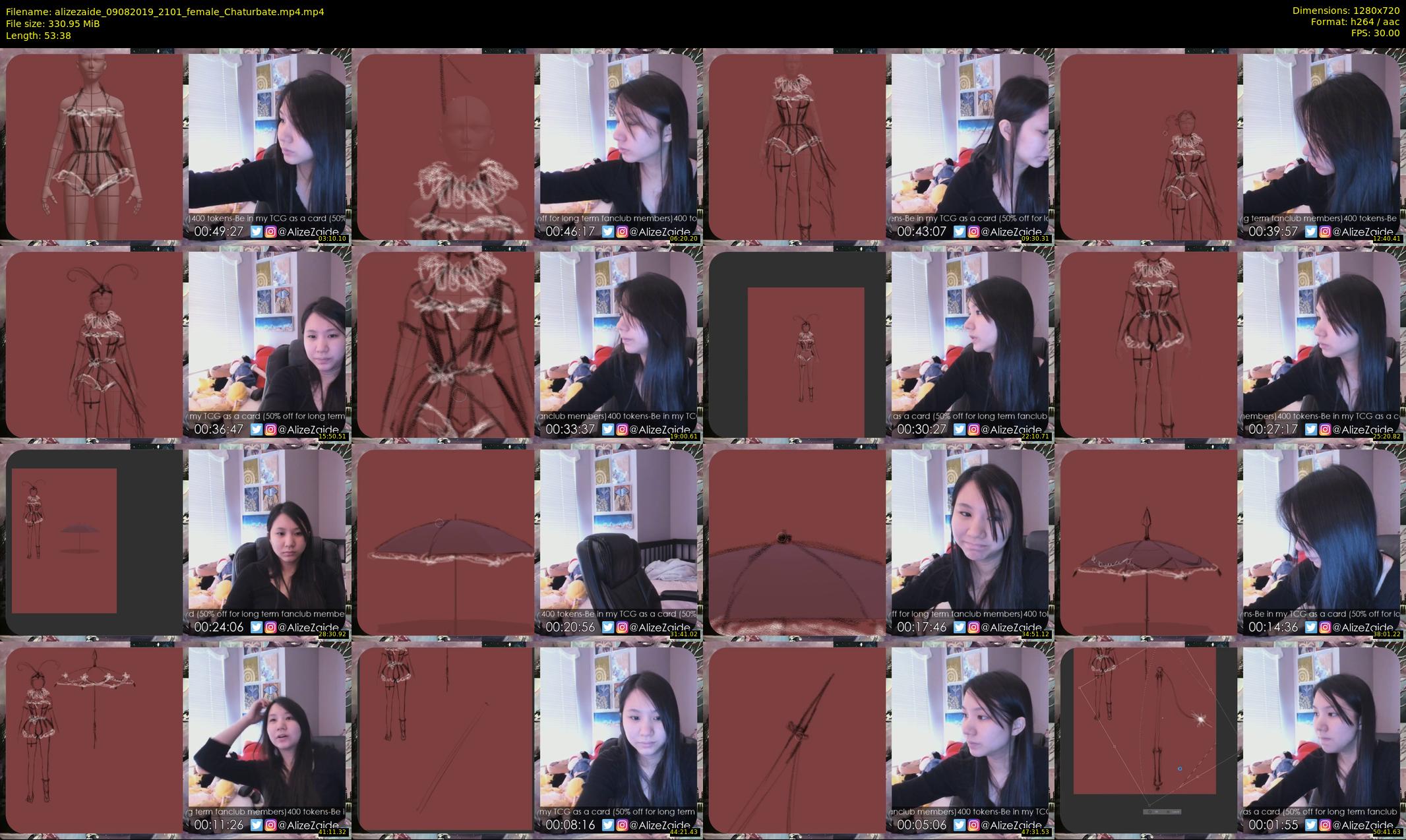 alizezaide — 54 minute Chaturbate female cam show recording, 720p, Aug 9, 2019