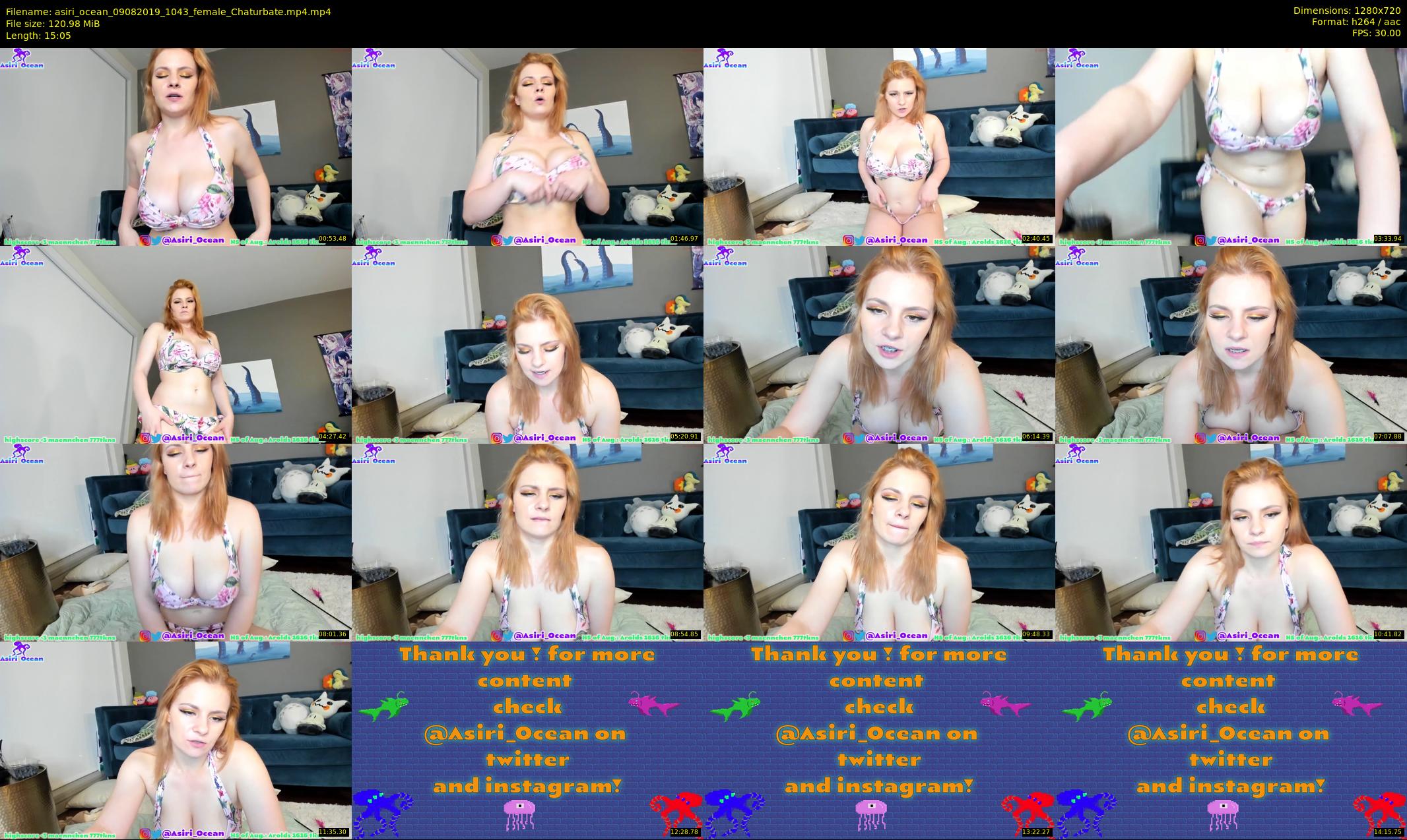 asiri_ocean — 16 minute Chaturbate female cam show recording, 720p, Aug 9, 2019