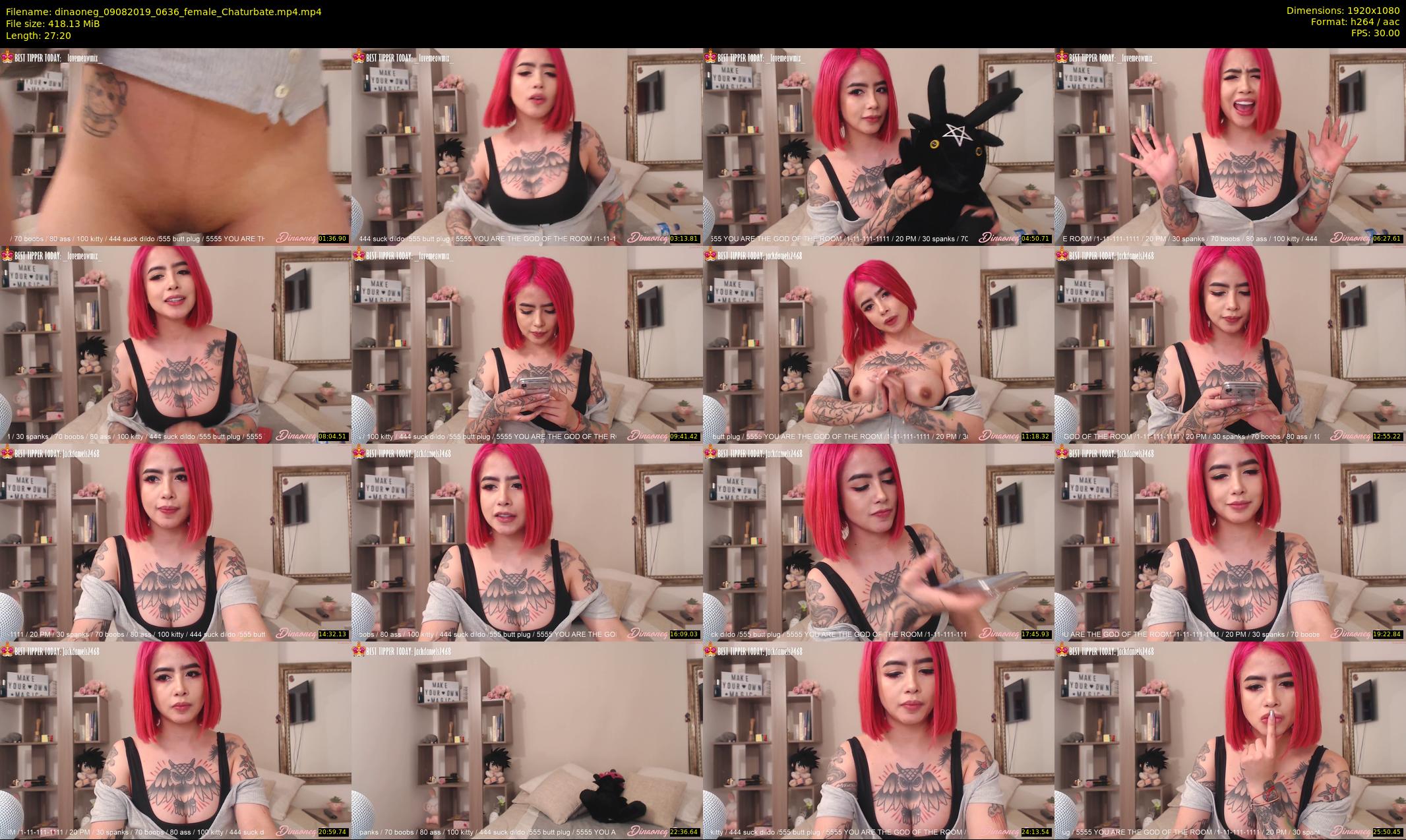dinaoneg — 28 minute Chaturbate female cam show recording, 1080p, Aug 9, 2019