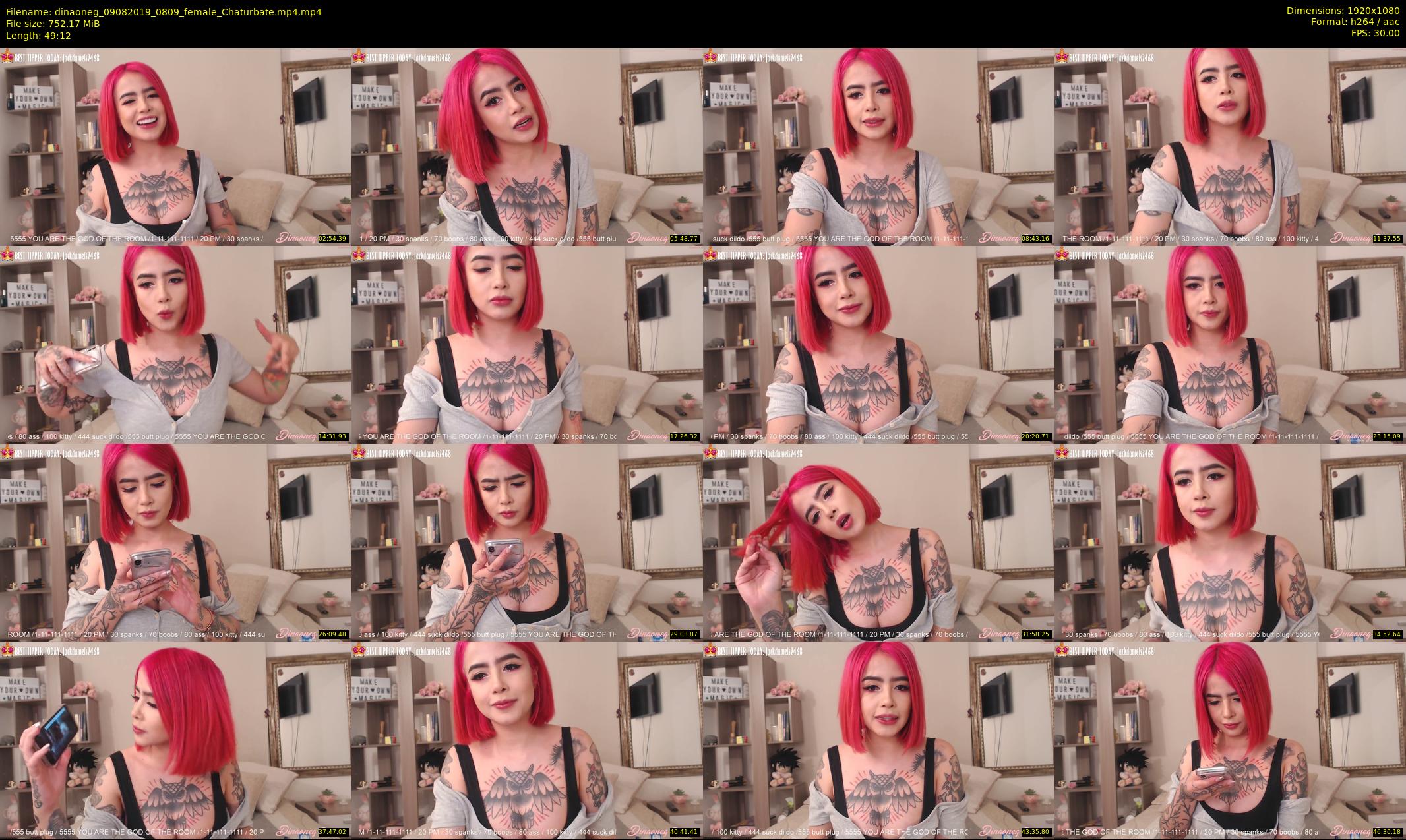 dinaoneg — 50 minute Chaturbate female cam show recording, 1080p, Aug 9, 2019