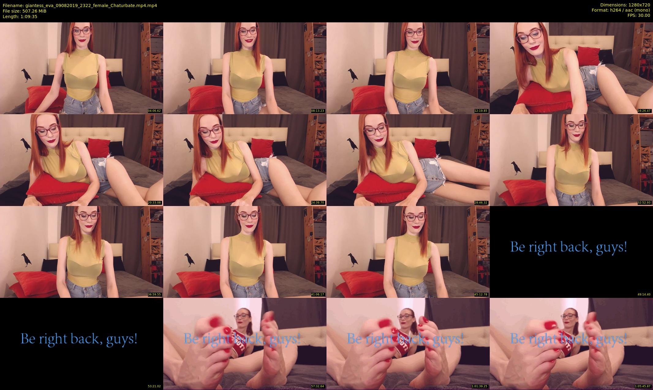 giantess_eva — 70 minute Chaturbate female cam show recording, 720p, Aug 9, 2019