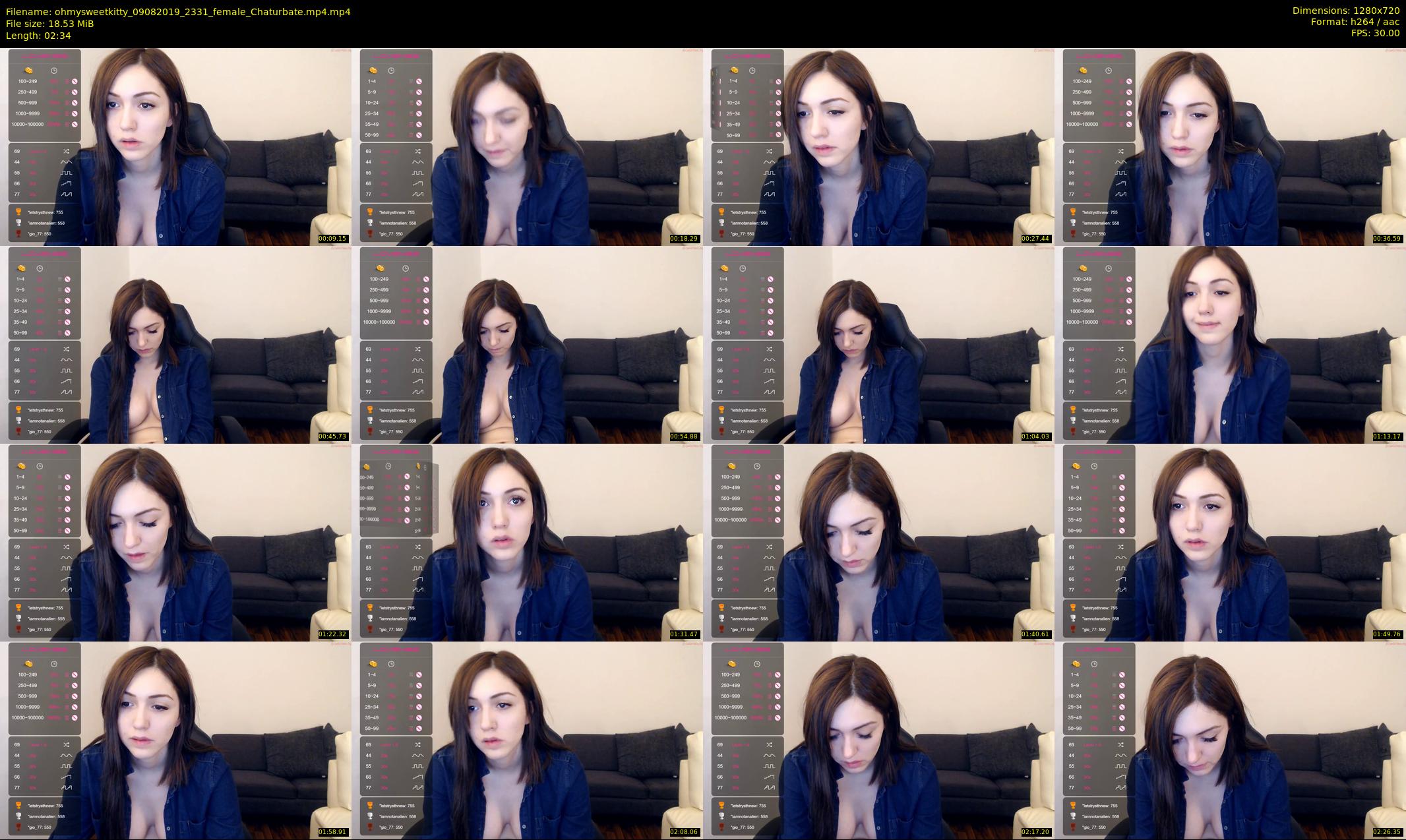 ohmysweetkitty — 3 minute Chaturbate female cam show recording, 720p, Aug 9, 2019