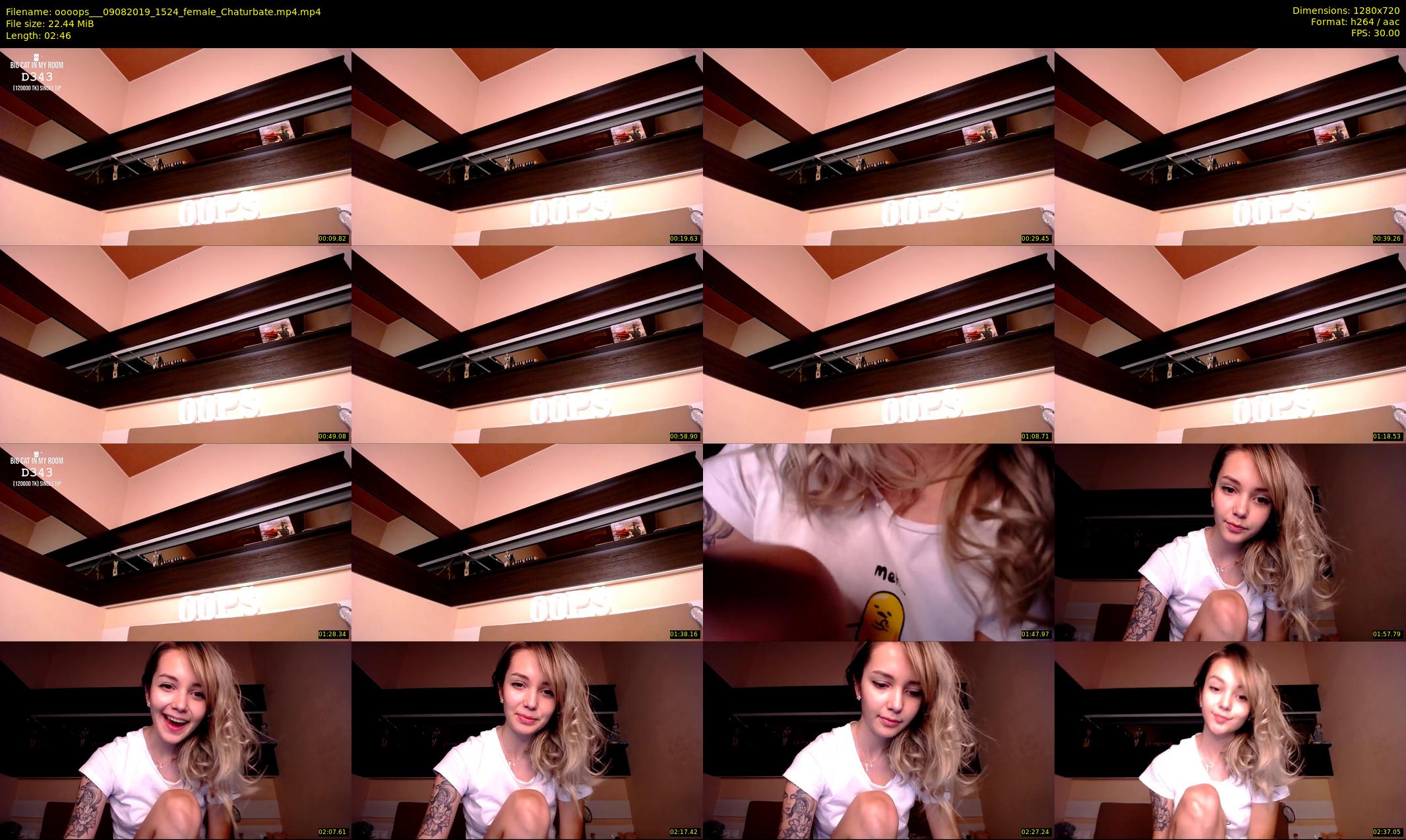 oooops__ — 3 minute Chaturbate female cam show recording, 720p, Aug 9, 2019