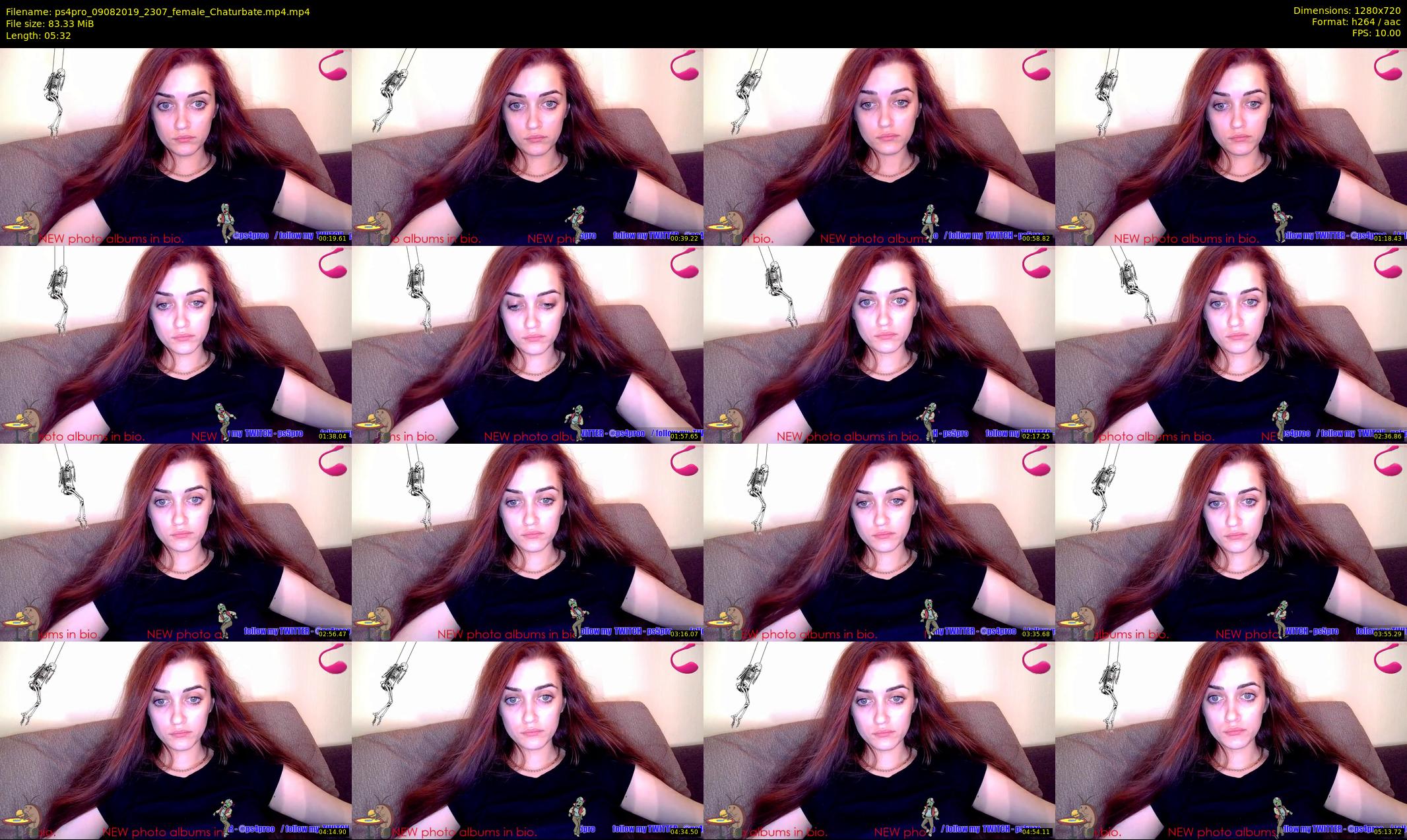 ps4pro — 6 minute Chaturbate female cam show recording, 720p, Aug 9, 2019