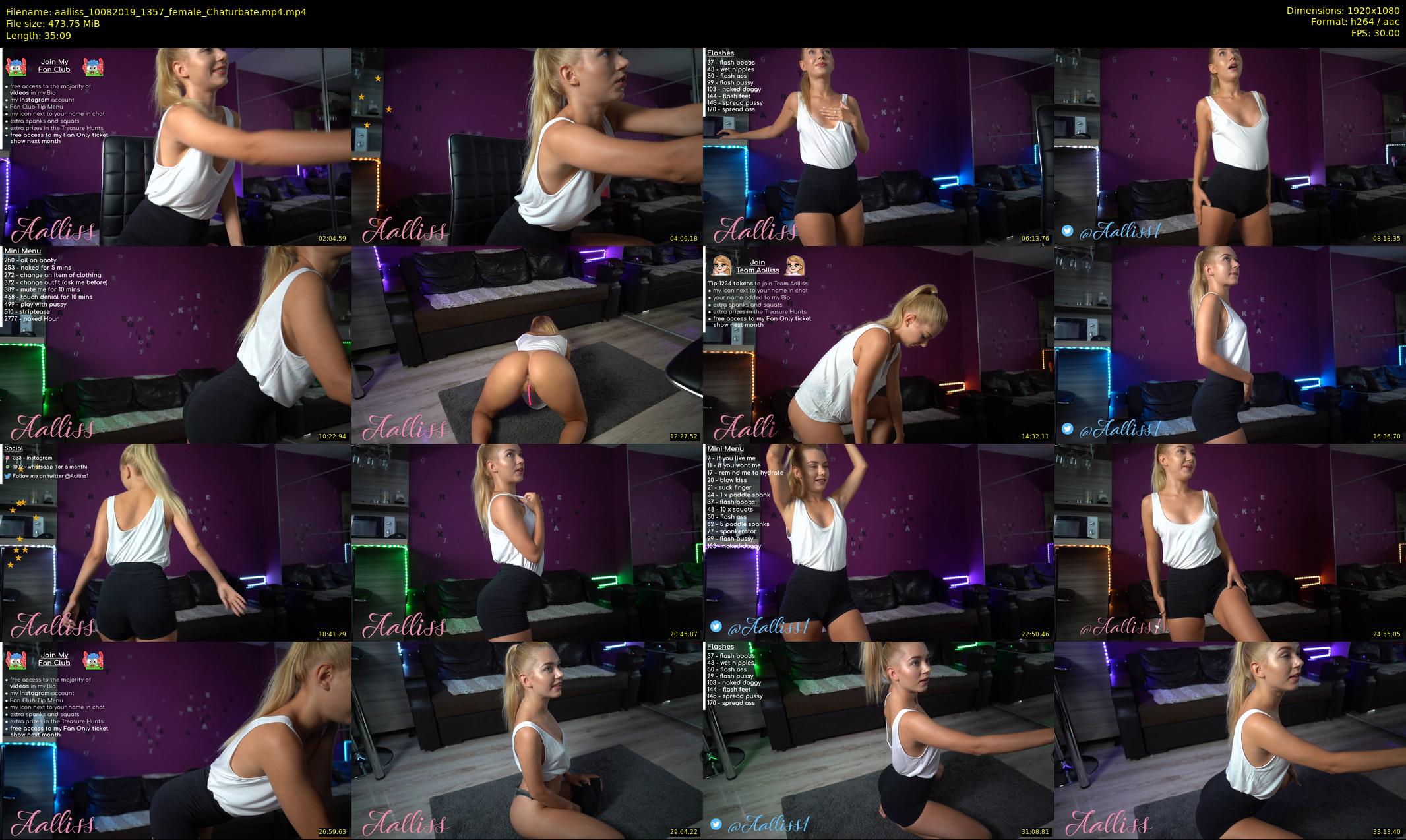 aalliss — 36 minute Chaturbate female cam show recording, 1080p, Aug 10, 2019