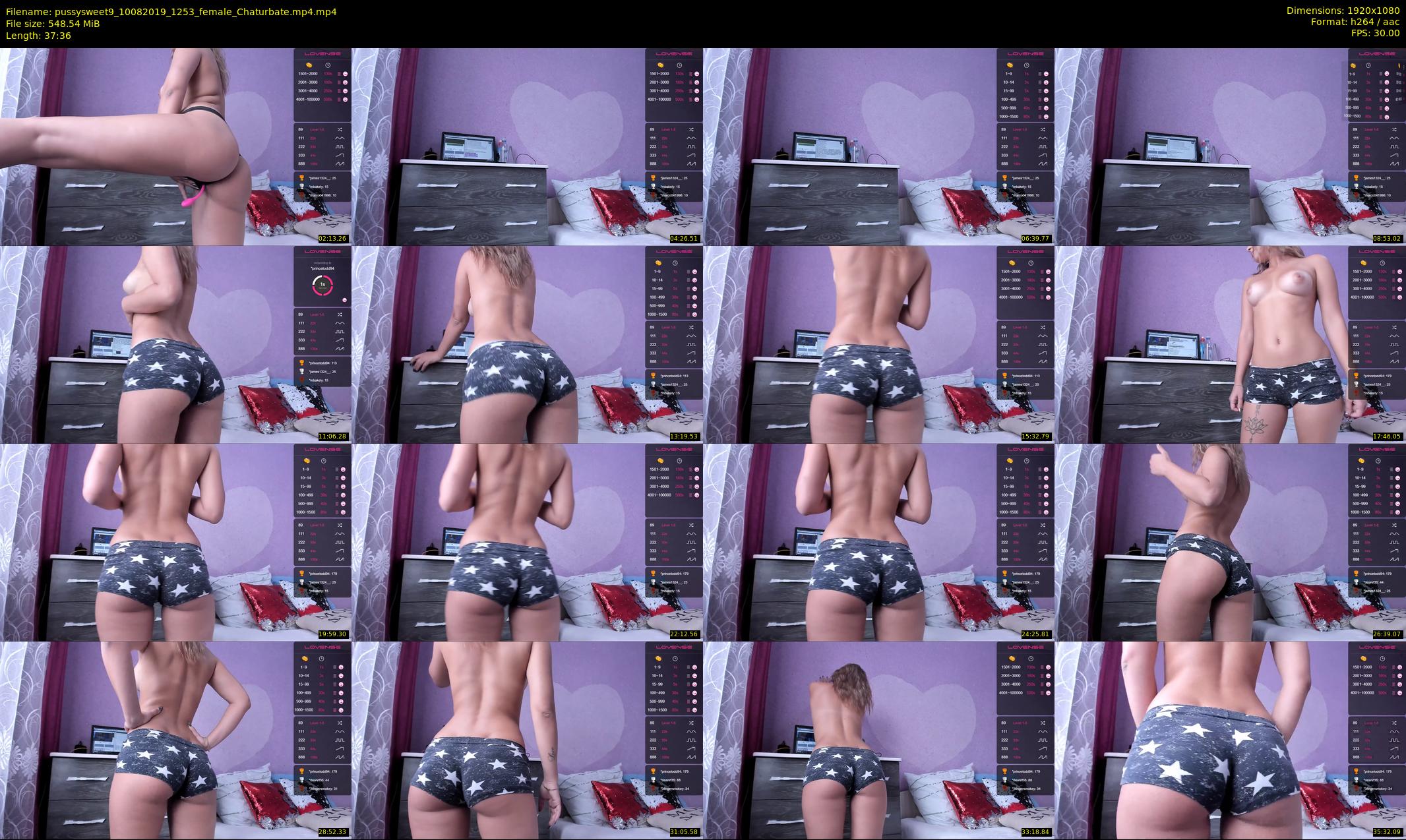 pussysweet9 — 38 minute Chaturbate female cam show recording, 1080p, Aug 10, 2019
