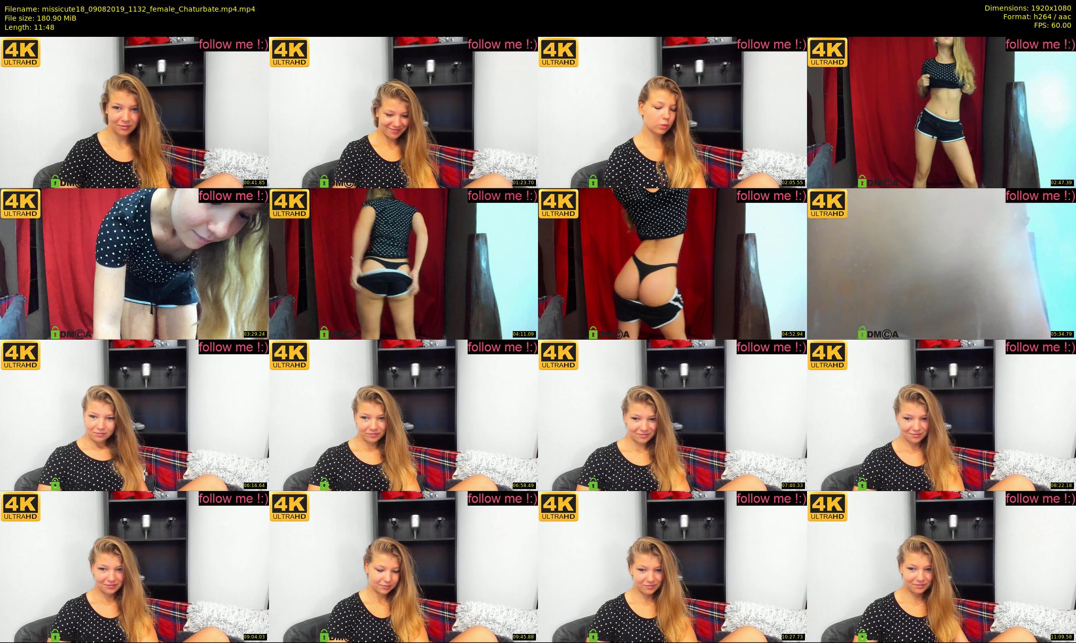 missicute18 — 12 minute Chaturbate female cam show recording, 1080p, Aug 9, 2019