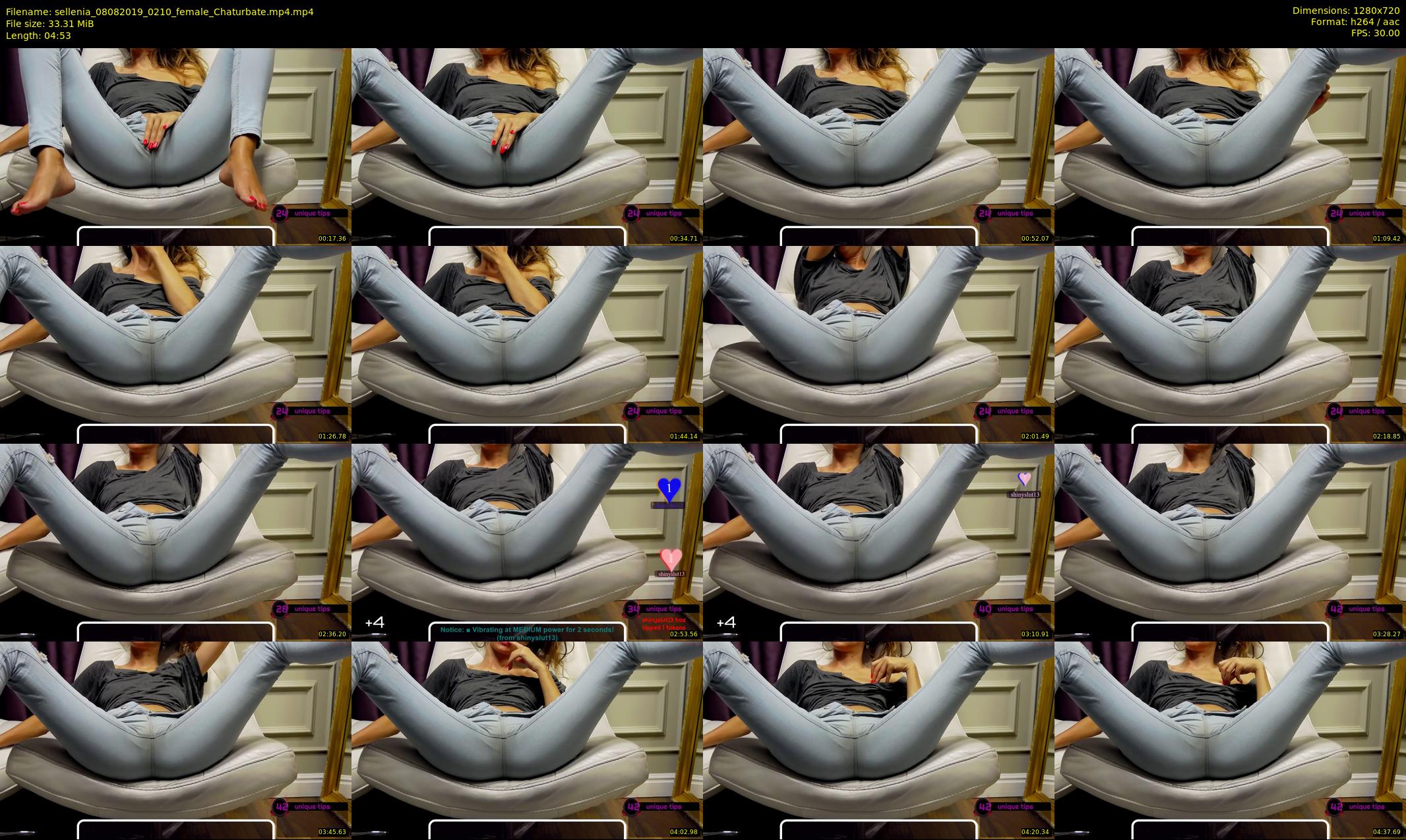 sellenia — 5 minute Chaturbate female cam show recording, 720p, Aug 8, 2019