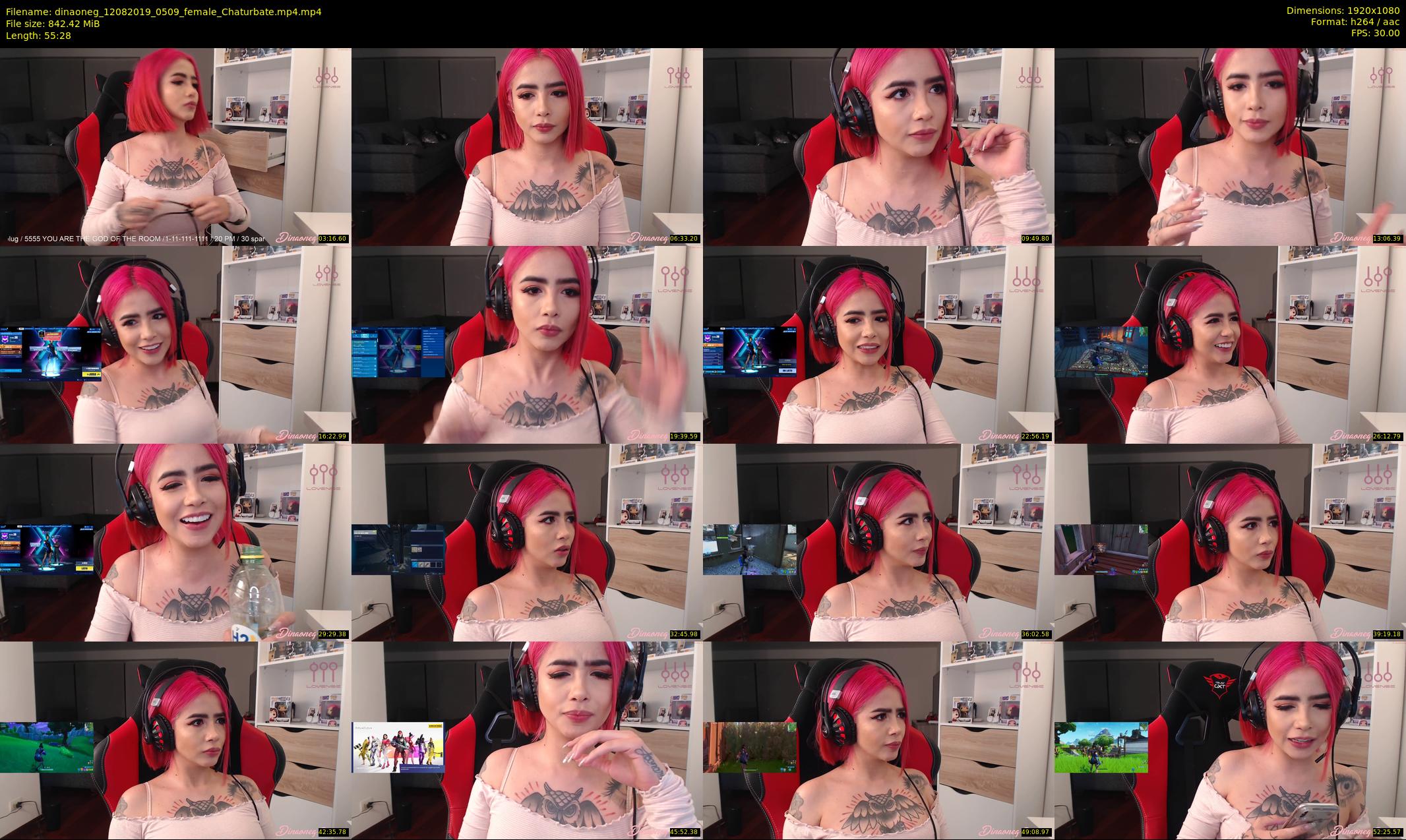 dinaoneg — 56 minute Chaturbate female cam show recording, 1080p, Aug 12, 2019