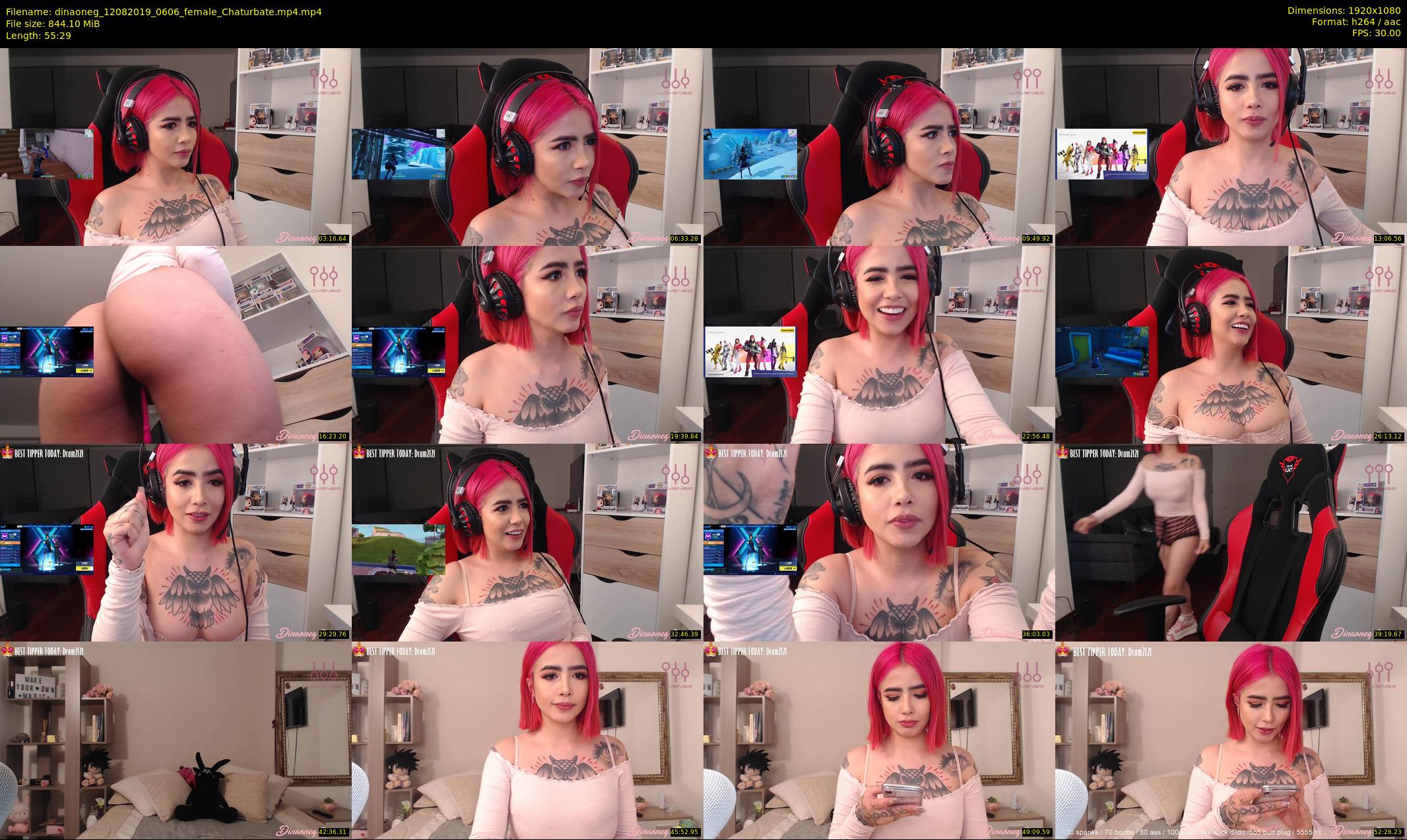 dinaoneg — 56 minute Chaturbate female cam show recording, 1080p, Aug 12, 2019