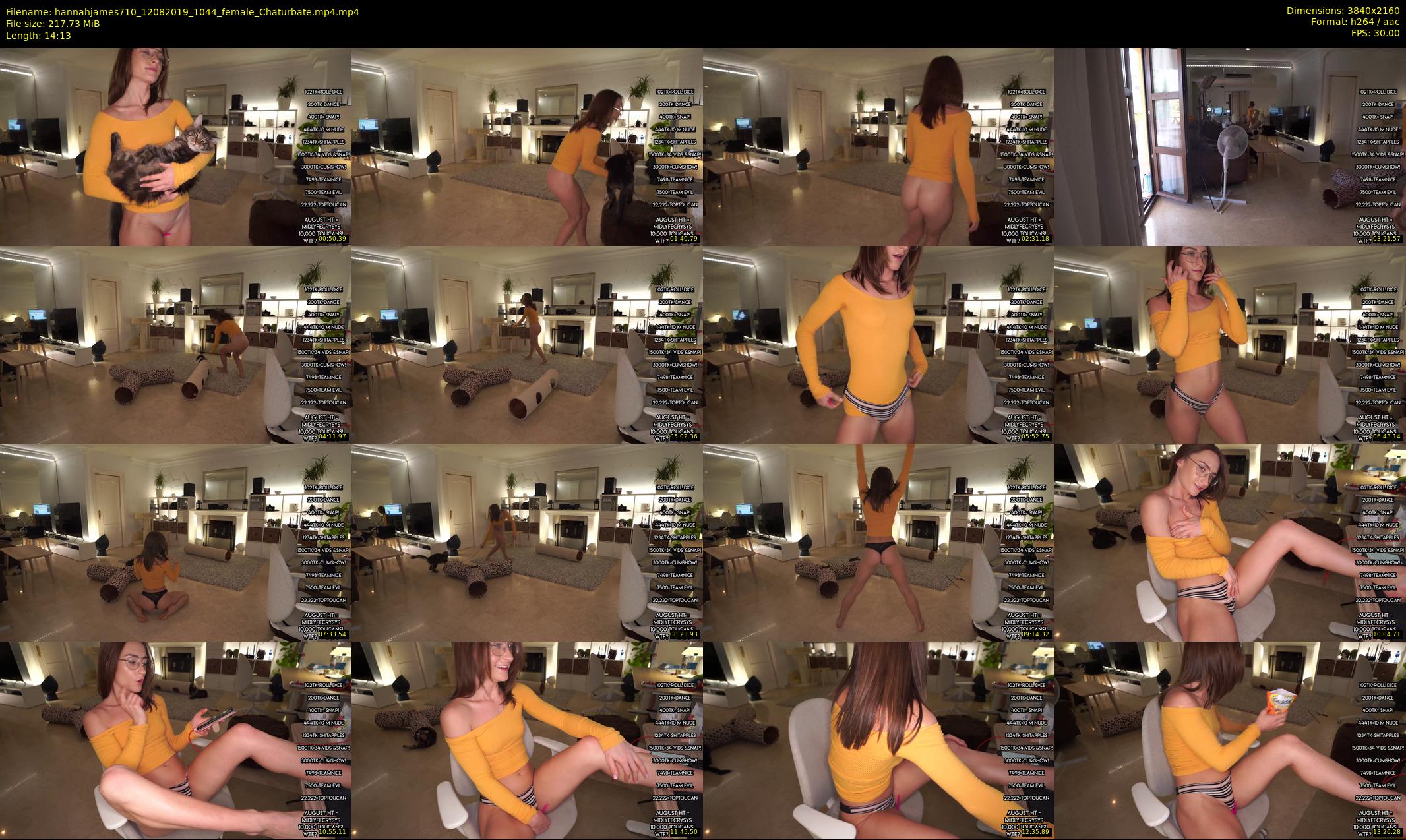 hannahjames710 — 15 minute Chaturbate female cam show recording, 4K, Aug 12, 2019