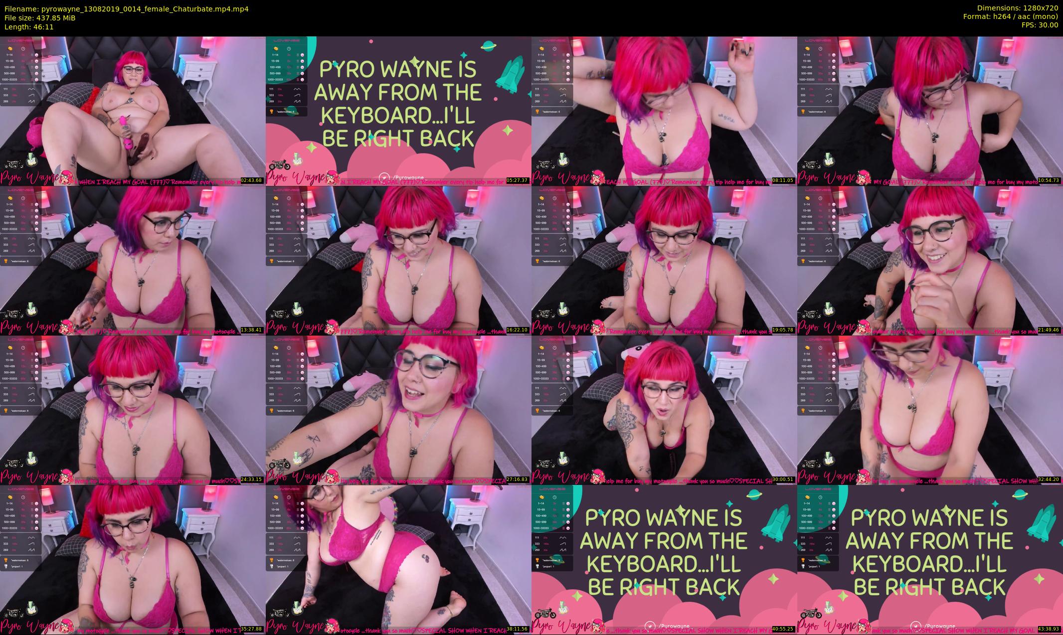 pyrowayne — 47 minute Chaturbate female cam show recording, 720p, Aug 13, 2019