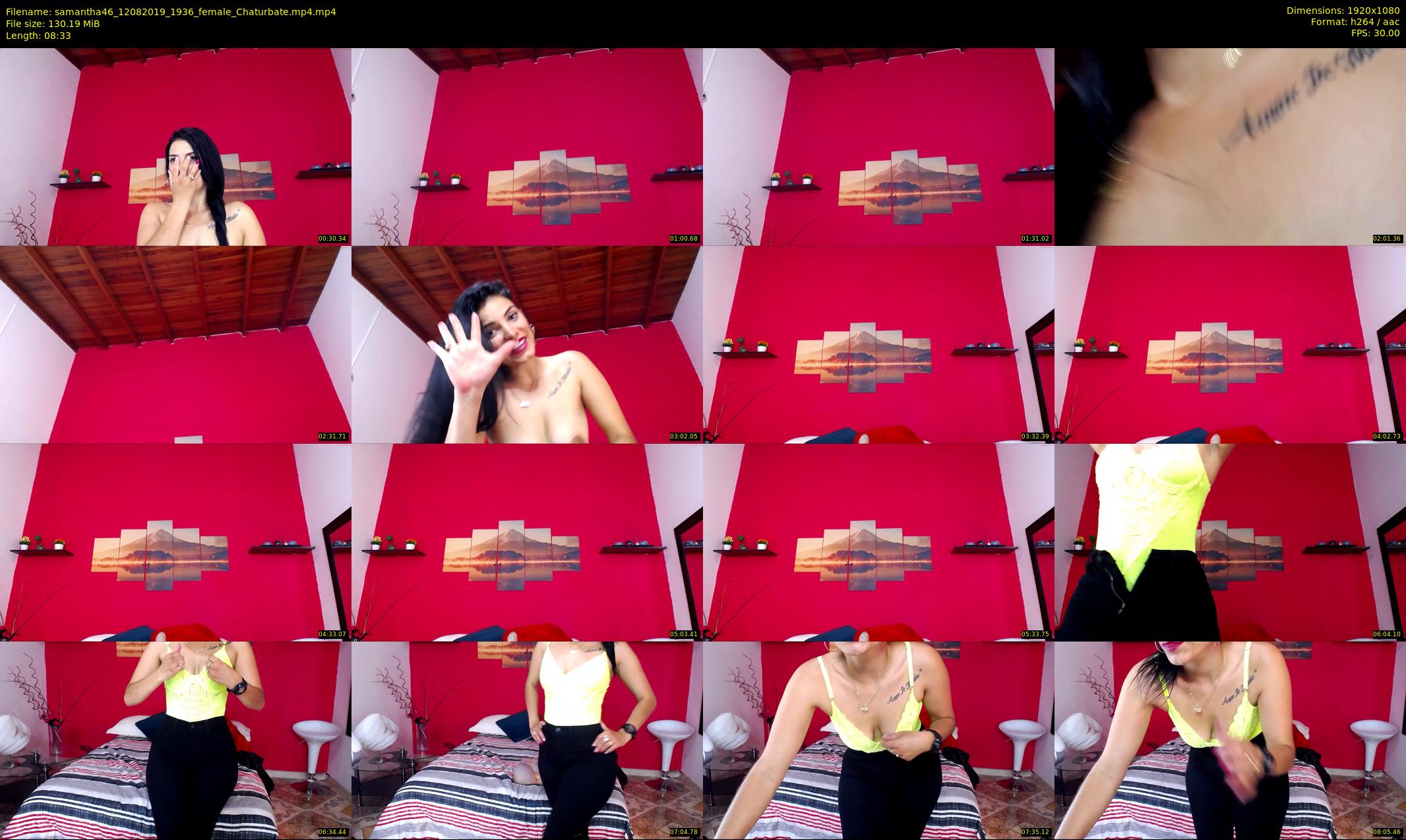 samantha46 — 9 minute Chaturbate female cam show recording, 1080p, Aug 12, 2019