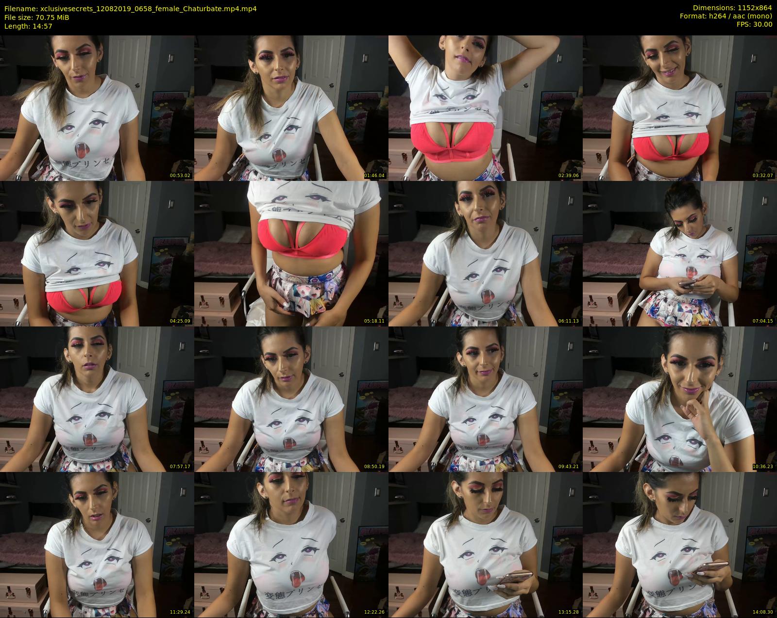 xclusivesecrets — 15 minute Chaturbate female cam show recording, 720p, Aug 12, 2019