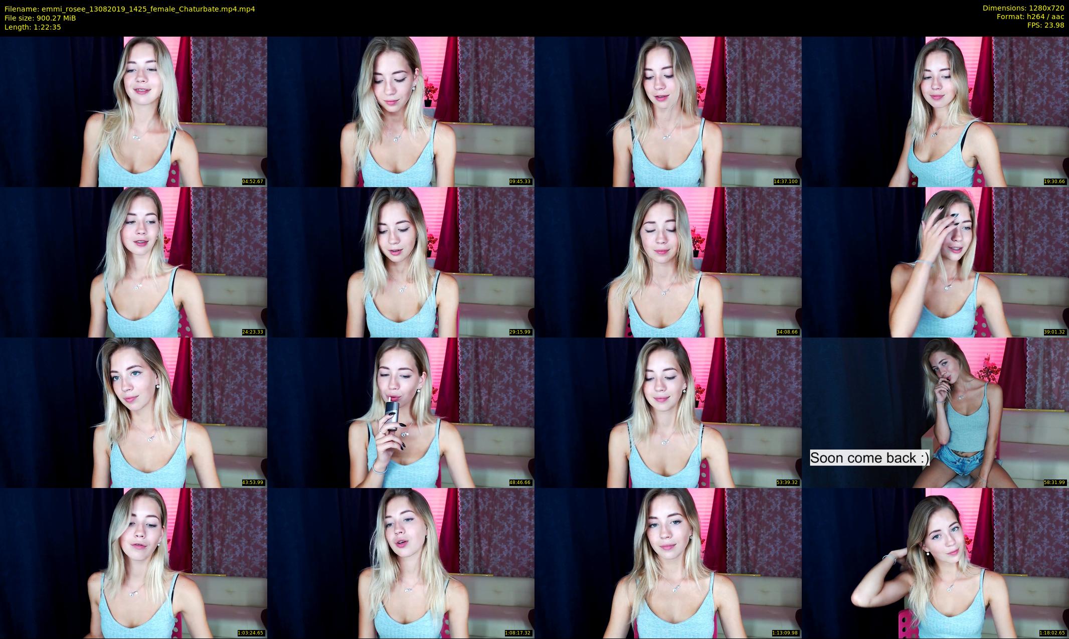 emmi_rosee — 83 minute Chaturbate female cam show recording, 720p, Aug 13, 2019
