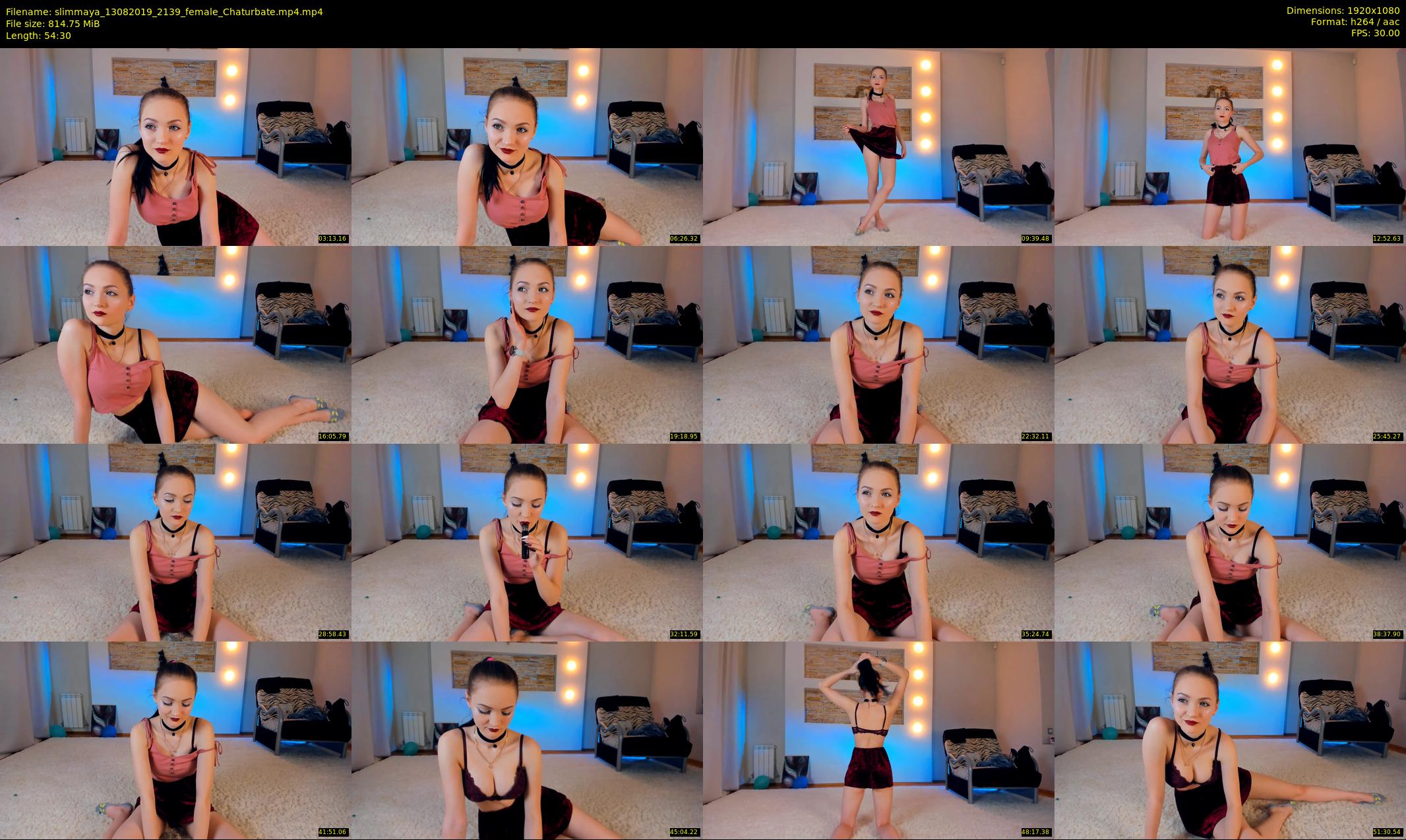 slimmaya — 55 minute Chaturbate female cam show recording, 1080p, Aug 13, 2019