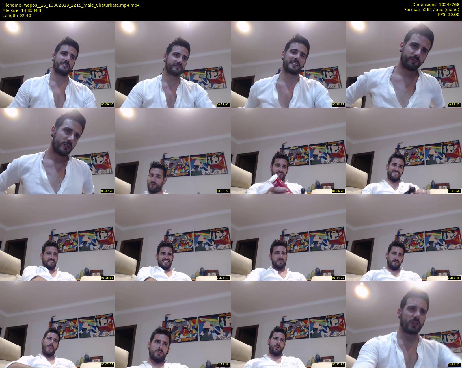 wapos__25 — 3 minute Chaturbate male cam show recording, 720p, Aug 13, 2019
