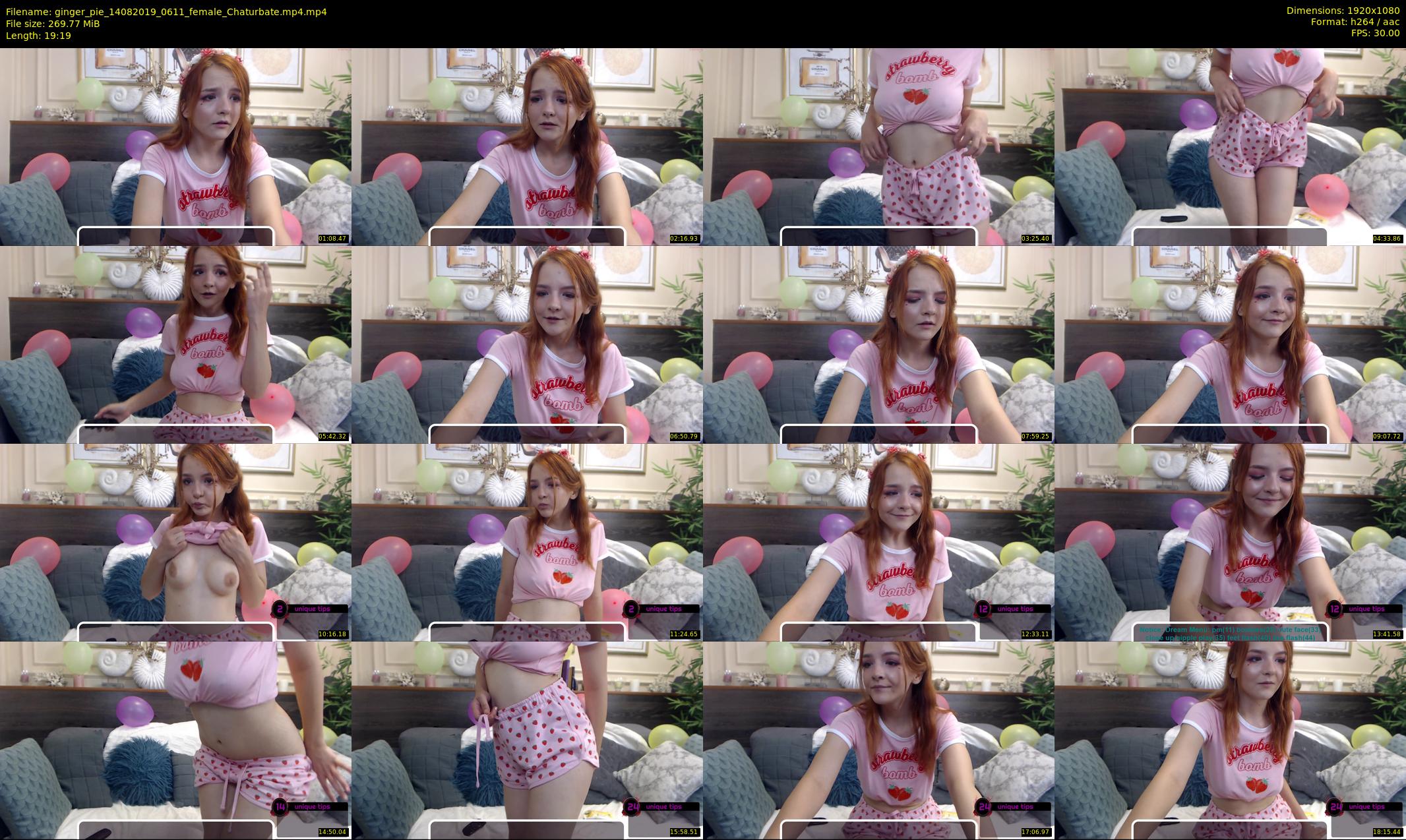ginger_pie — 20 minute Chaturbate female cam show recording, 1080p, Aug 14, 2019