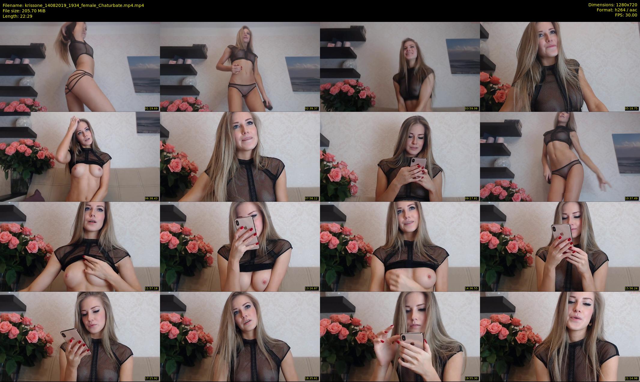 krissone — 23 minute Chaturbate female cam show recording, 720p, Aug 14, 2019