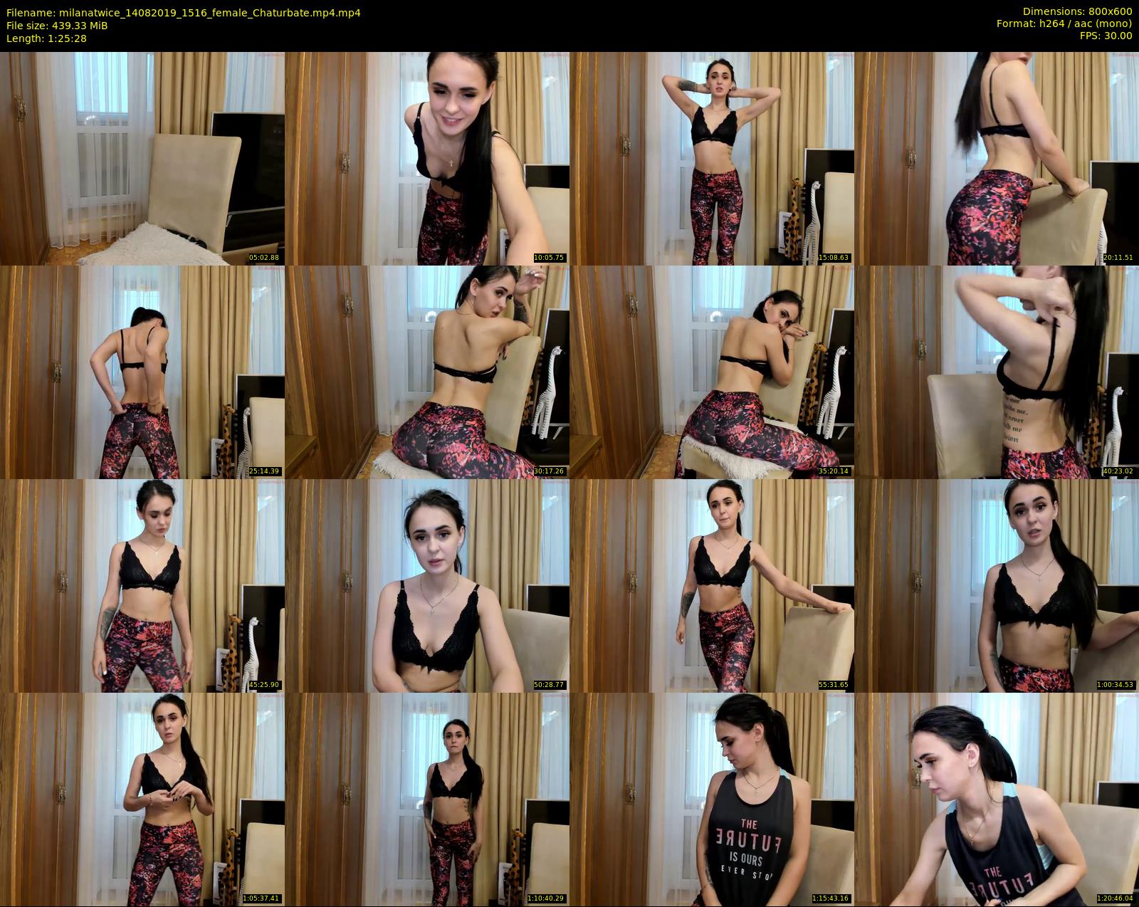 milanatwice — 86 minute Chaturbate female cam show recording, 480p, Aug 14, 2019