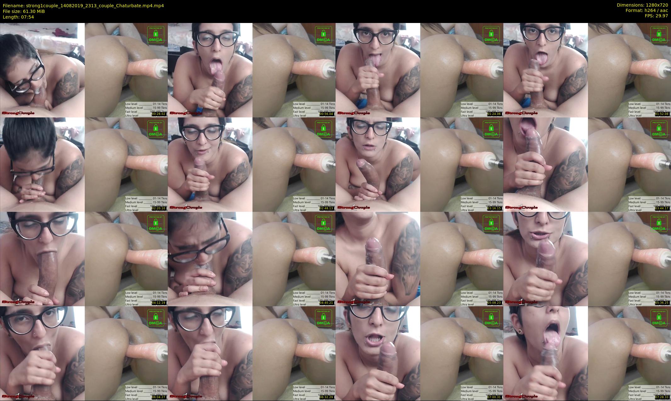 strong1couple — 8 minute Chaturbate couple cam show recording, 720p, Aug 14, 2019