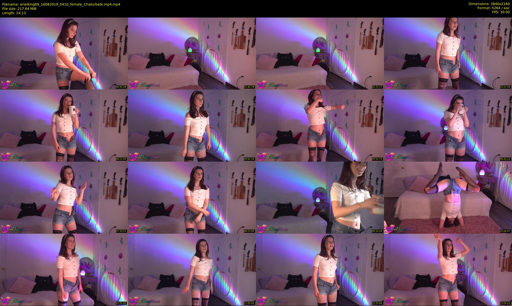 arielking69 — 15 minute Chaturbate female cam show recording, 4K, Aug 16, 2019