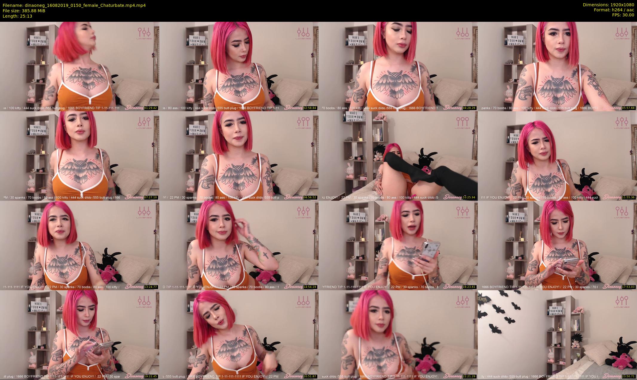 dinaoneg — 26 minute Chaturbate female cam show recording, 1080p, Aug 16, 2019