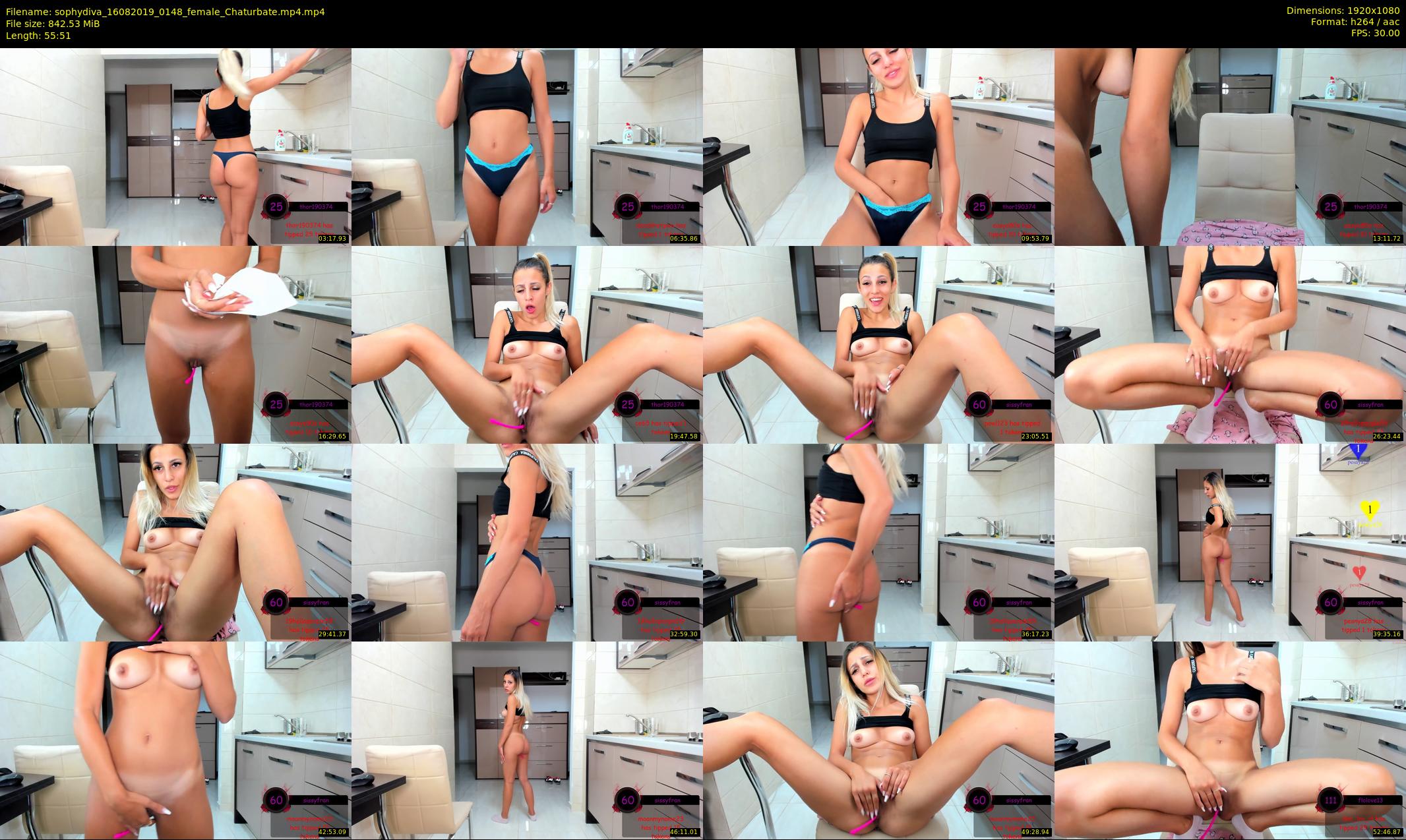 sophydiva — 56 minute Chaturbate female cam show recording, 1080p, Aug 16, 2019
