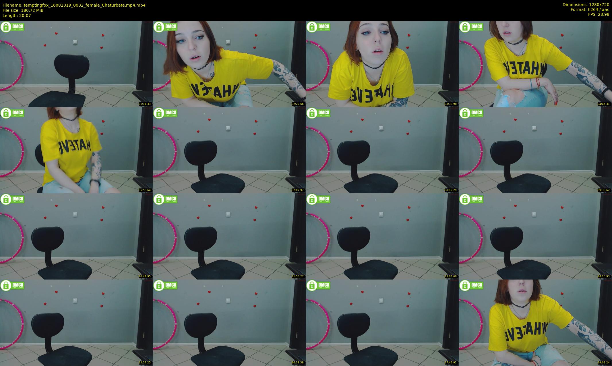 temptingfox — 21 minute Chaturbate female cam show recording, 720p, Aug 16, 2019