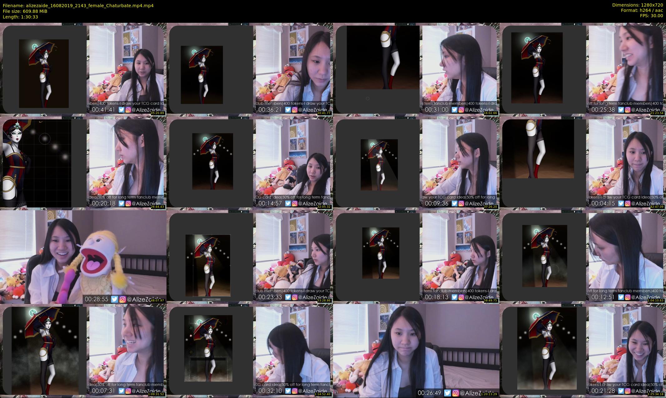 alizezaide — 91 minute Chaturbate female cam show recording, 720p, Aug 16, 2019