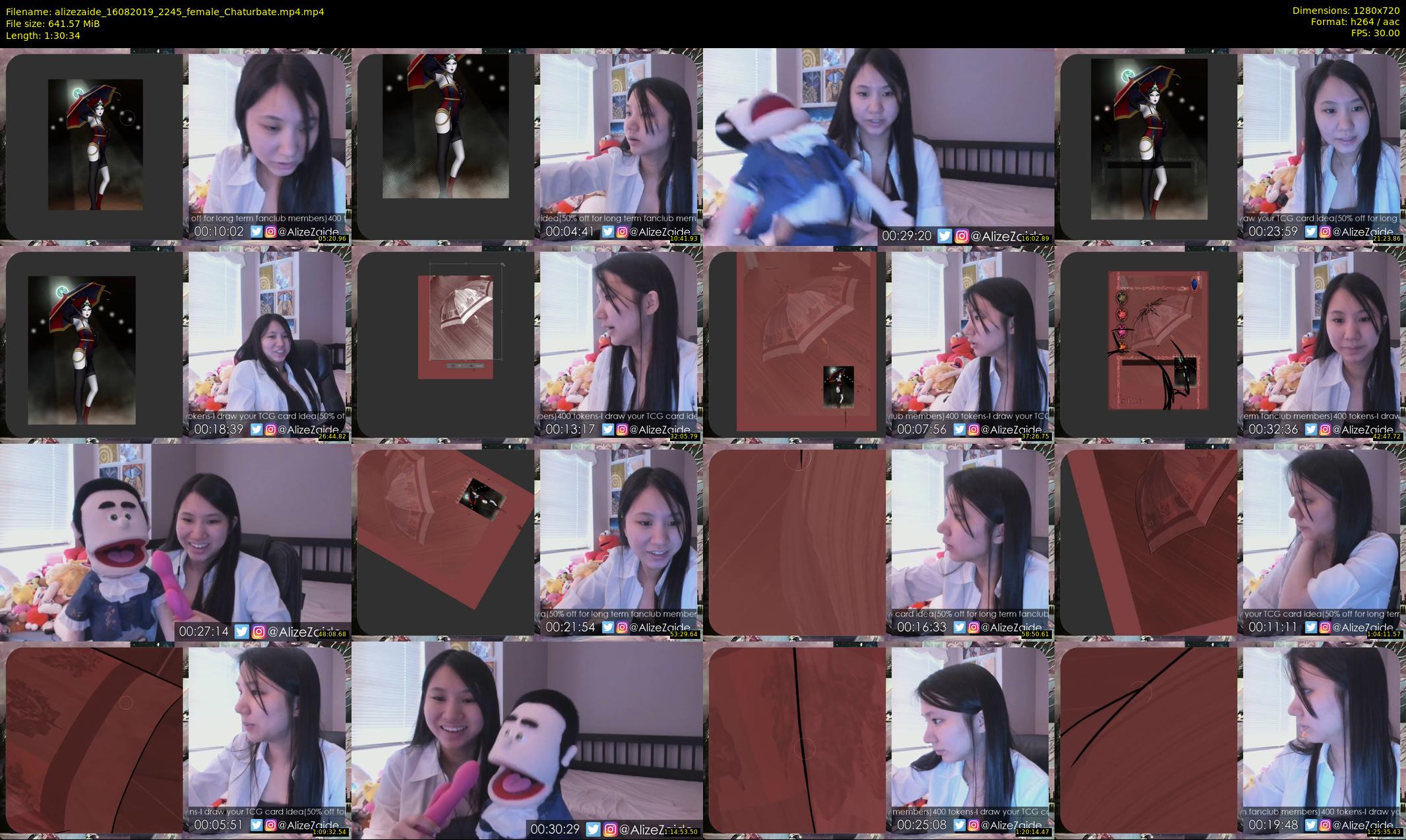 alizezaide — 91 minute Chaturbate female cam show recording, 720p, Aug 16, 2019